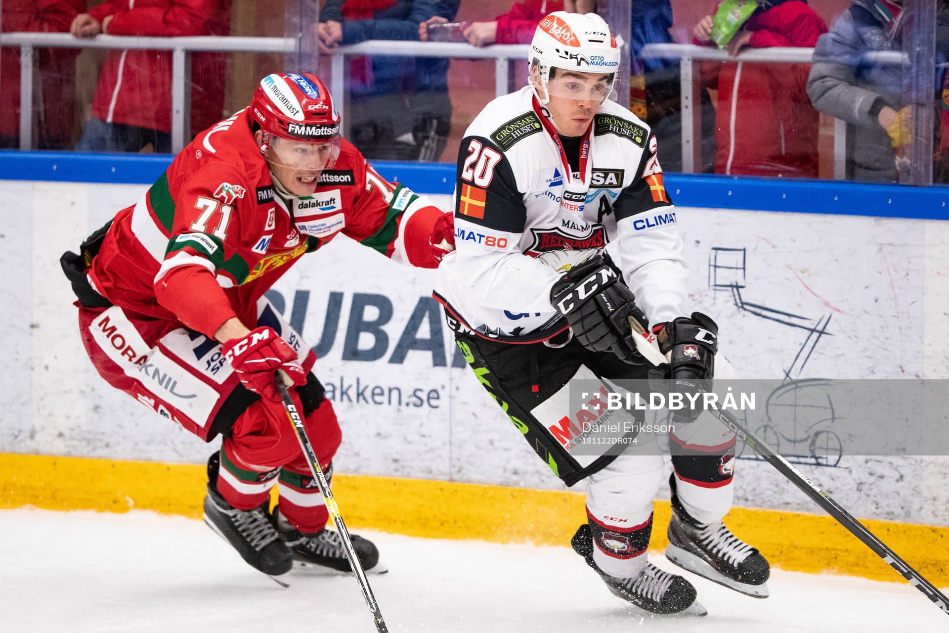 Moras Marek Daloga och Malmö Redhawks Henrik Hetta