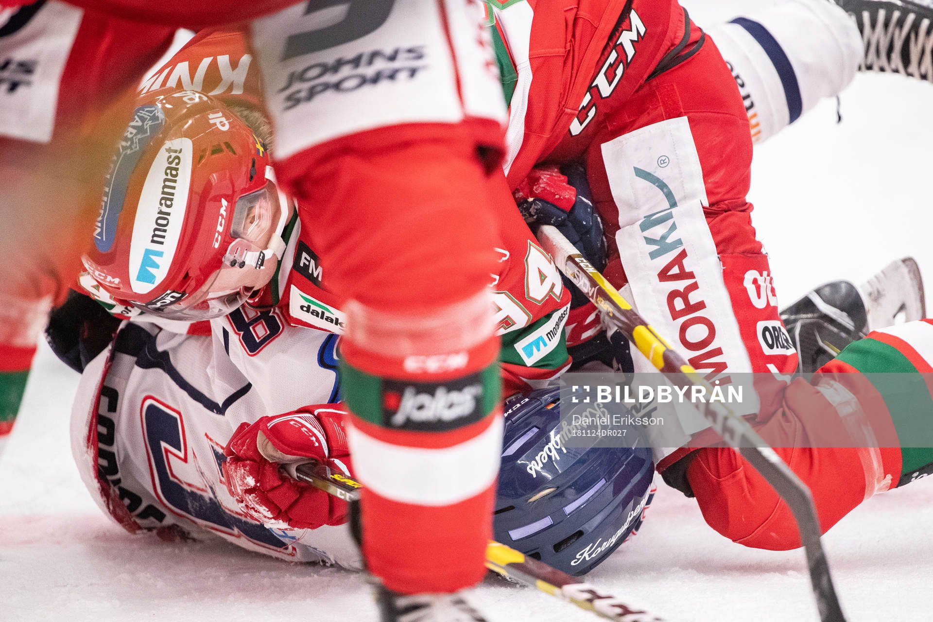 Linköpings Almen Bibic och Moras Sebastian Hartmann