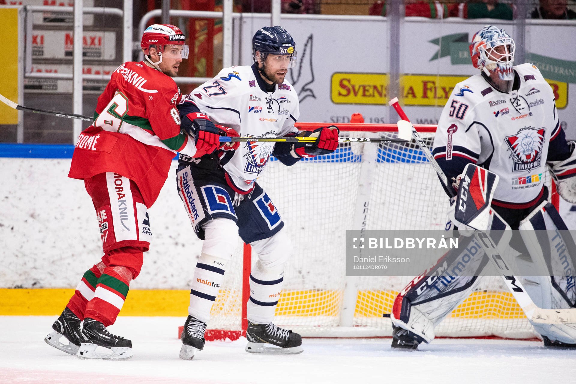 Linköpings Dan Pettersson och Moras Mathias Bromé och