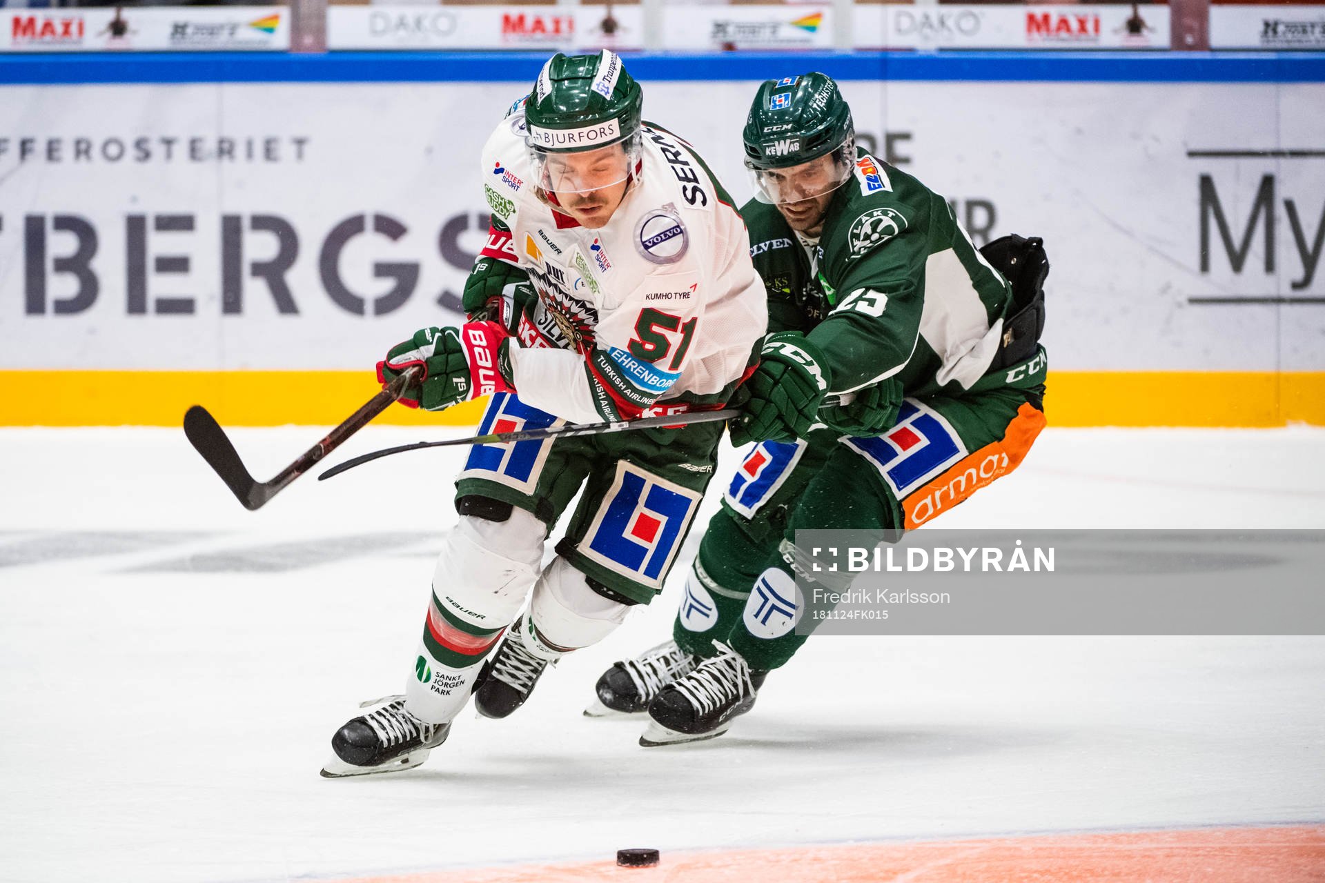 Frölundas Mats Rosseli Olsen och Färjestads Martin