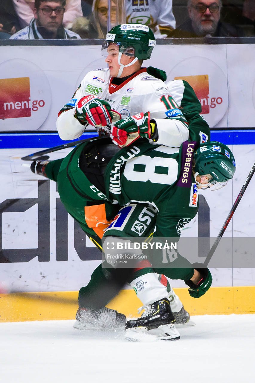 Frölundas Gustav Lindström och Färjestads Axel Ottosson