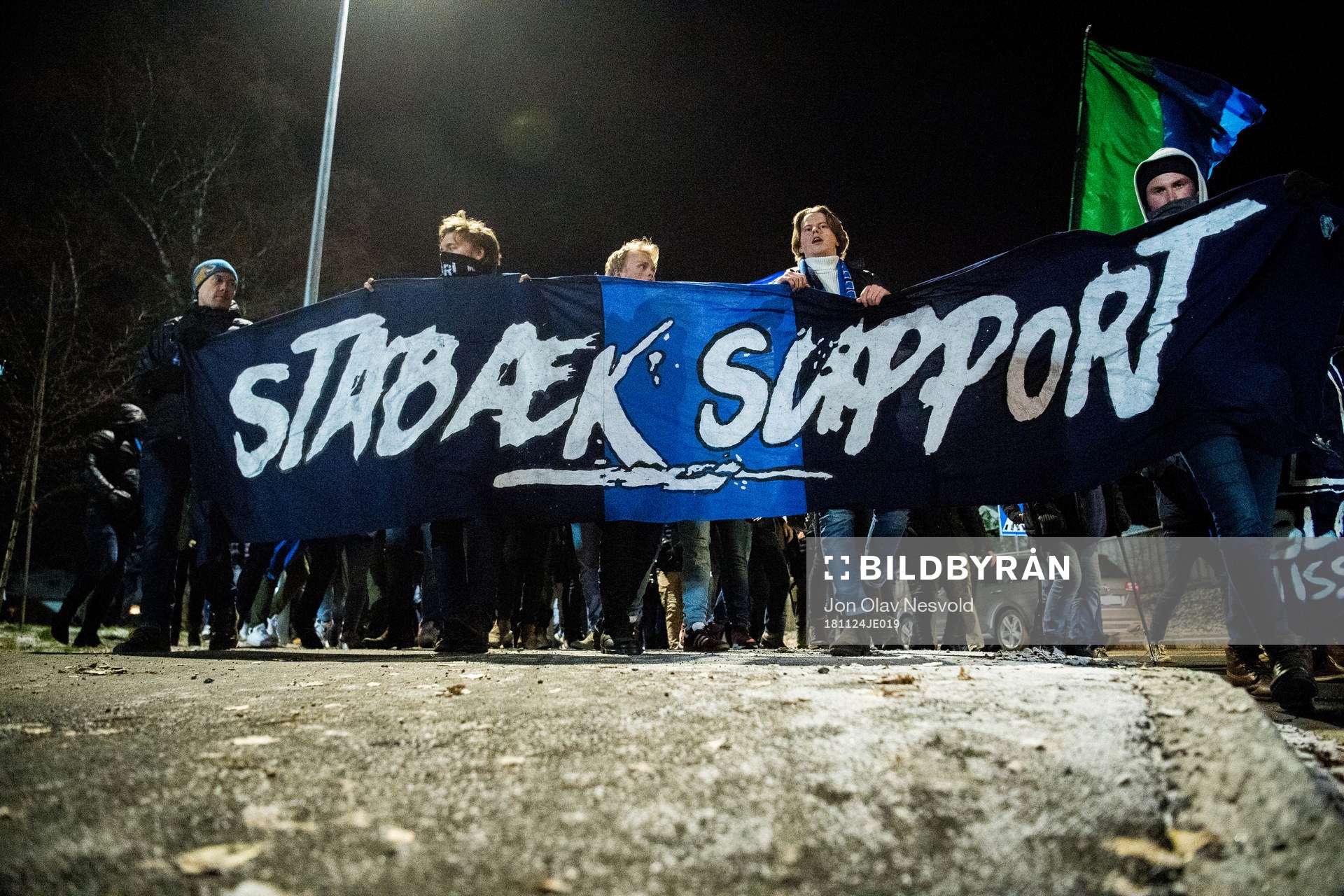Supporters of Stabæk in the streets of Bekkestua