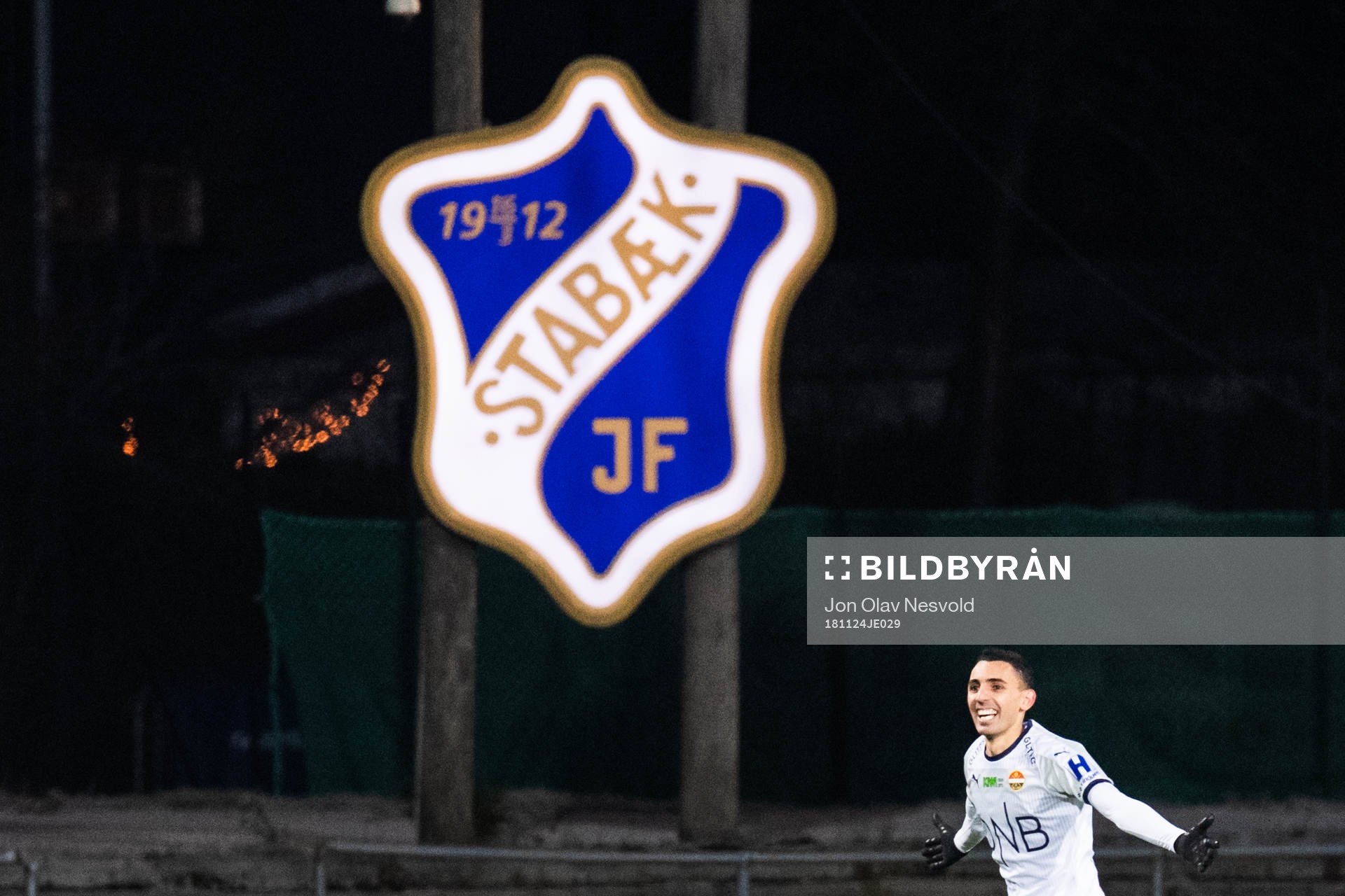 Mustafa Mos Abdellaoue of Strømsgodset celebrates