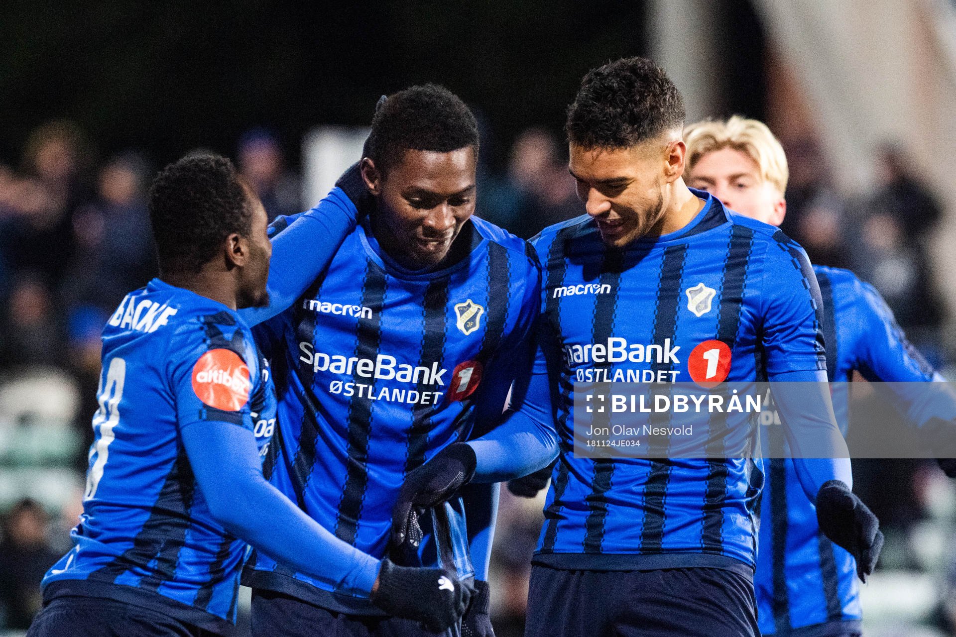 Franck Boli, Aboubakar Keita and Ohi Omoijuanfo of Stabæk