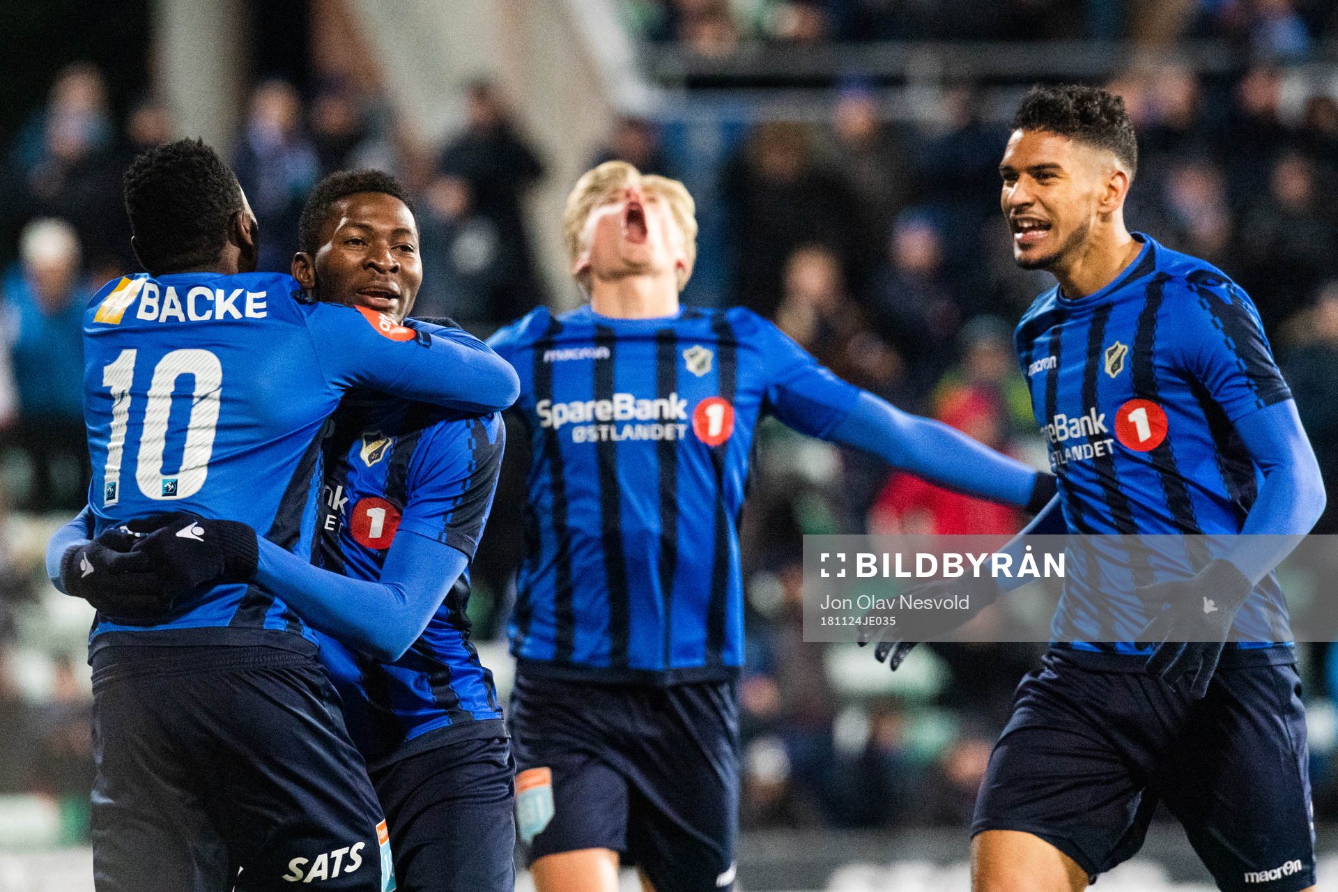 Franck Boli, Aboubakar Keita and Ohi Omoijuanfo of Stabæk