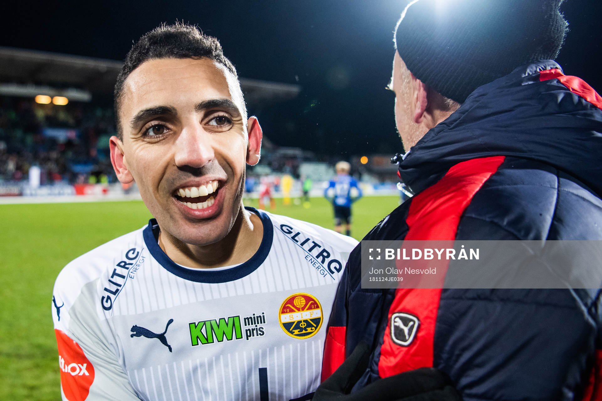 Mustafa Mos Abdellaoue of Strømsgodset celebrates