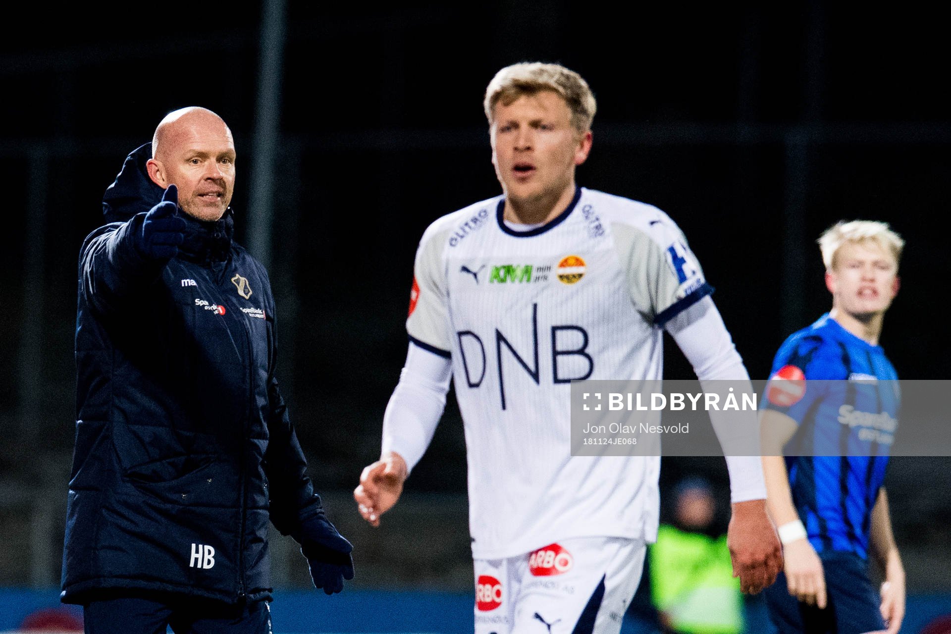 Henning Berg, head coach of Stabæk, and Jonathan Parr of