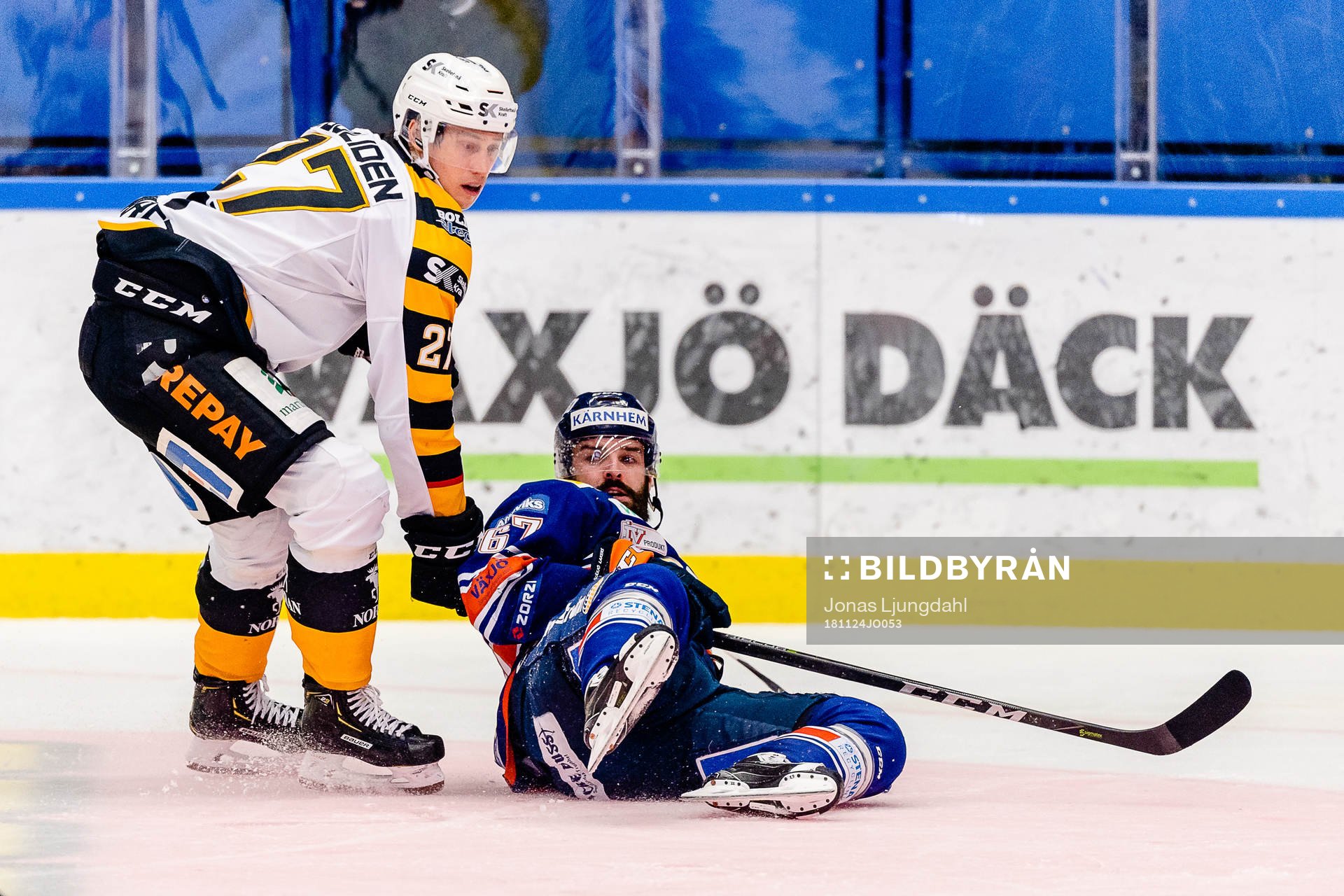 Växjös Linus Fröberg faller
