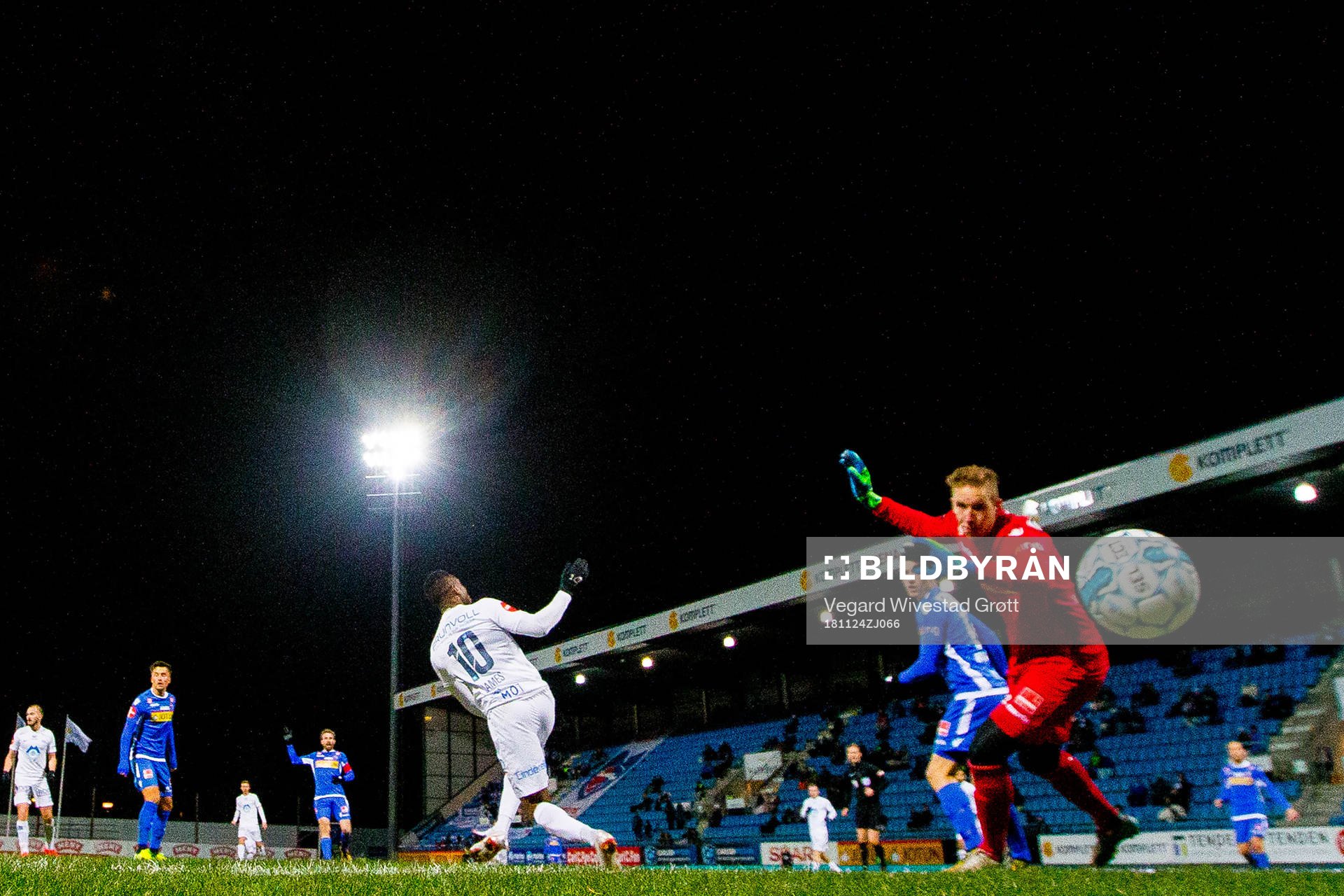 Leke Samson James of Molde scores the 1-1 goal behind