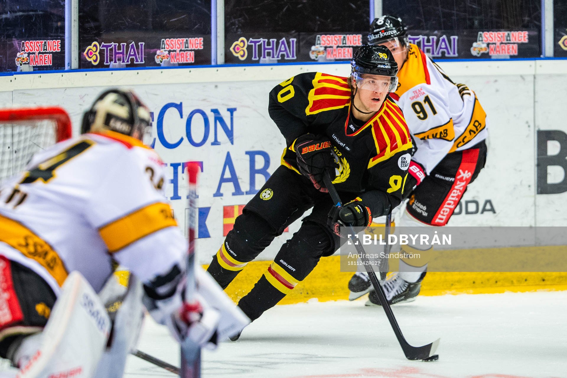 Brynäs Jesper Boqvist och Luleås Austin Farley