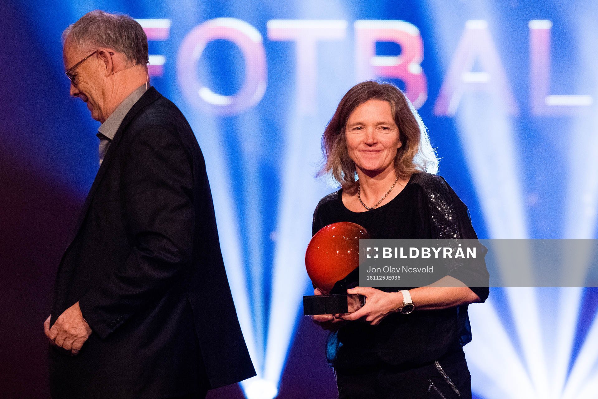 Lars Lagerbäck, coach of Norway, and Hege Riise, coach of