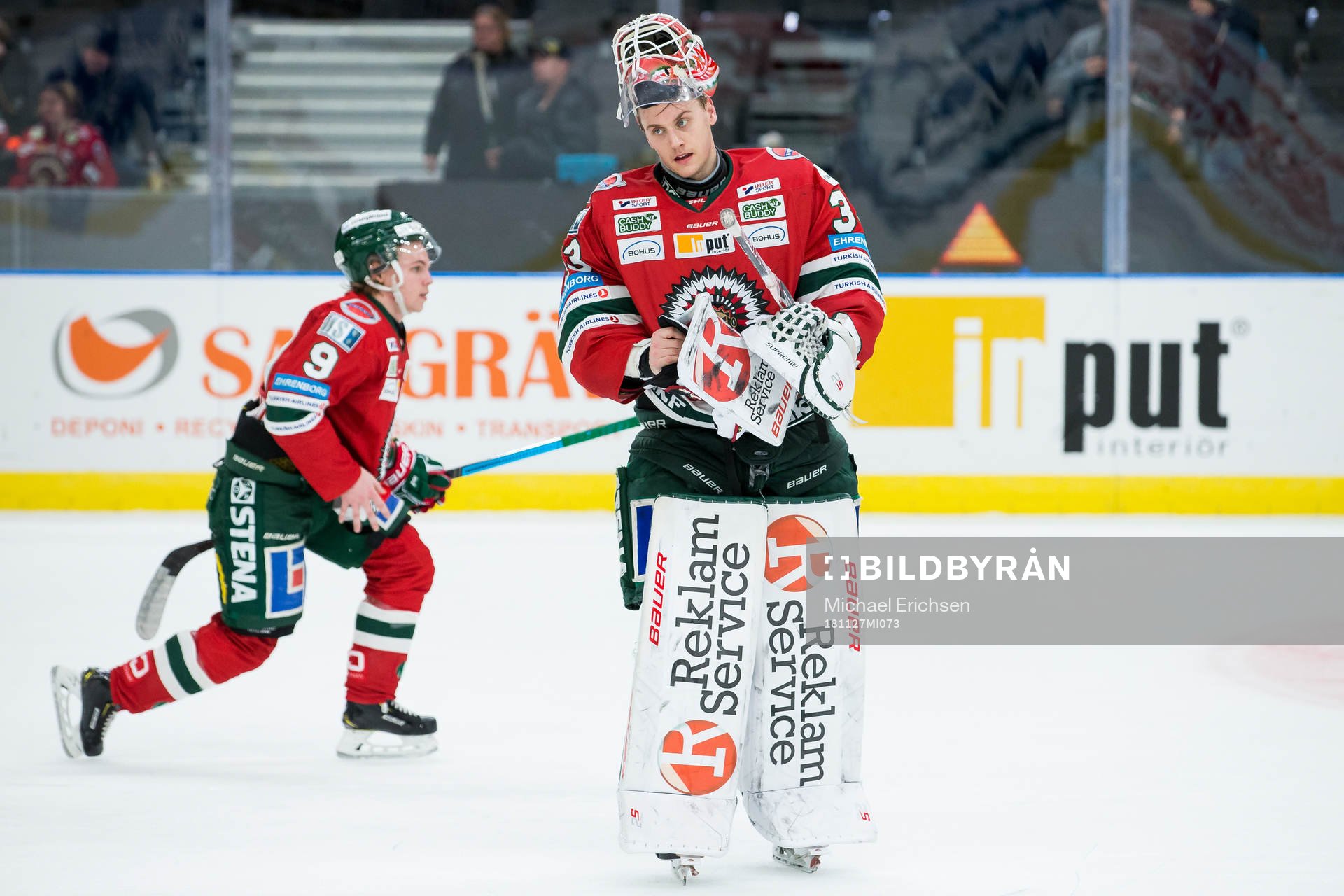 Frölundas målvakt Johan Mattsson deppar