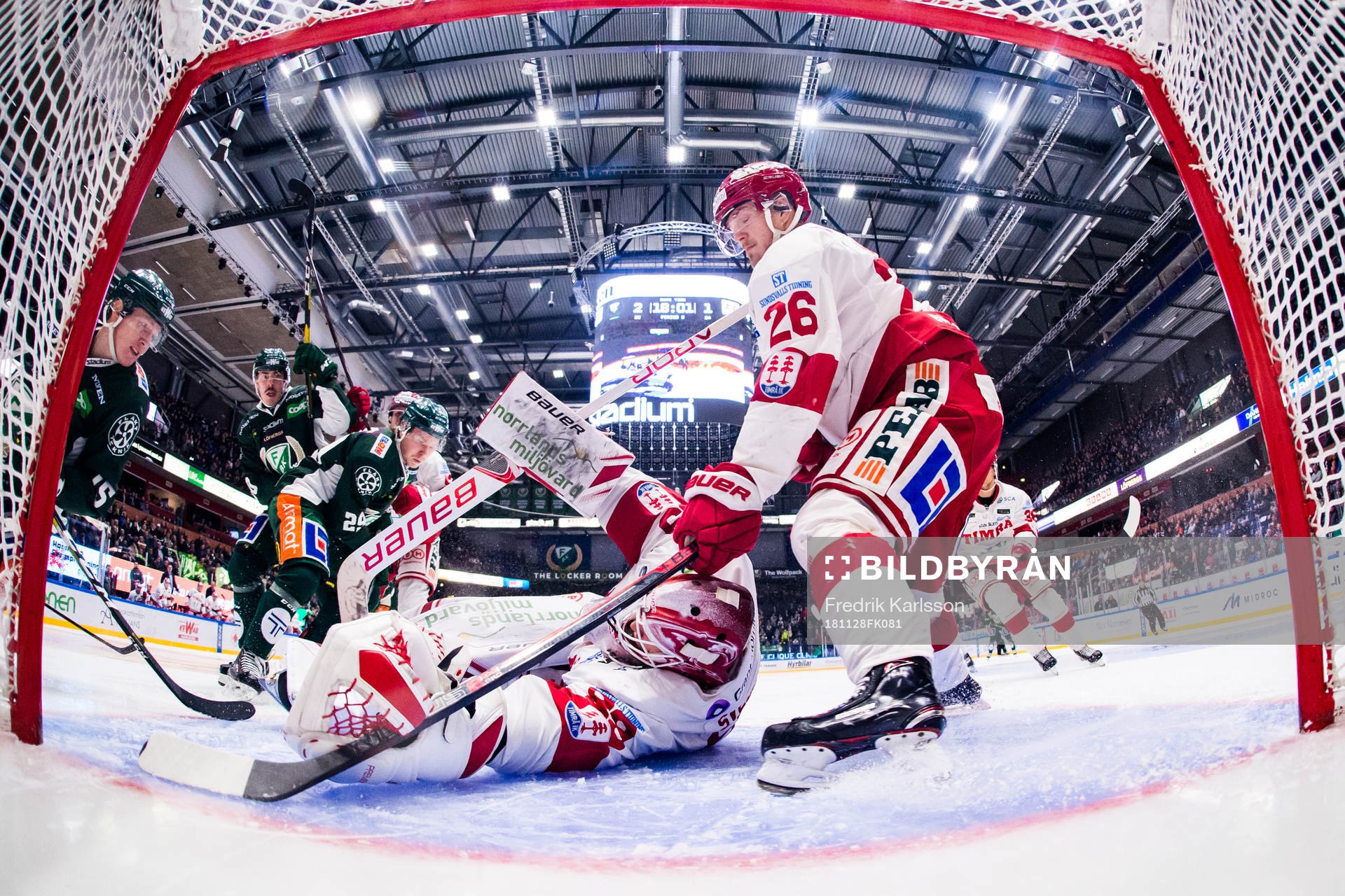 Färjestads Gustav Rydahl, Sebastian Erixon och Oskar Steen
