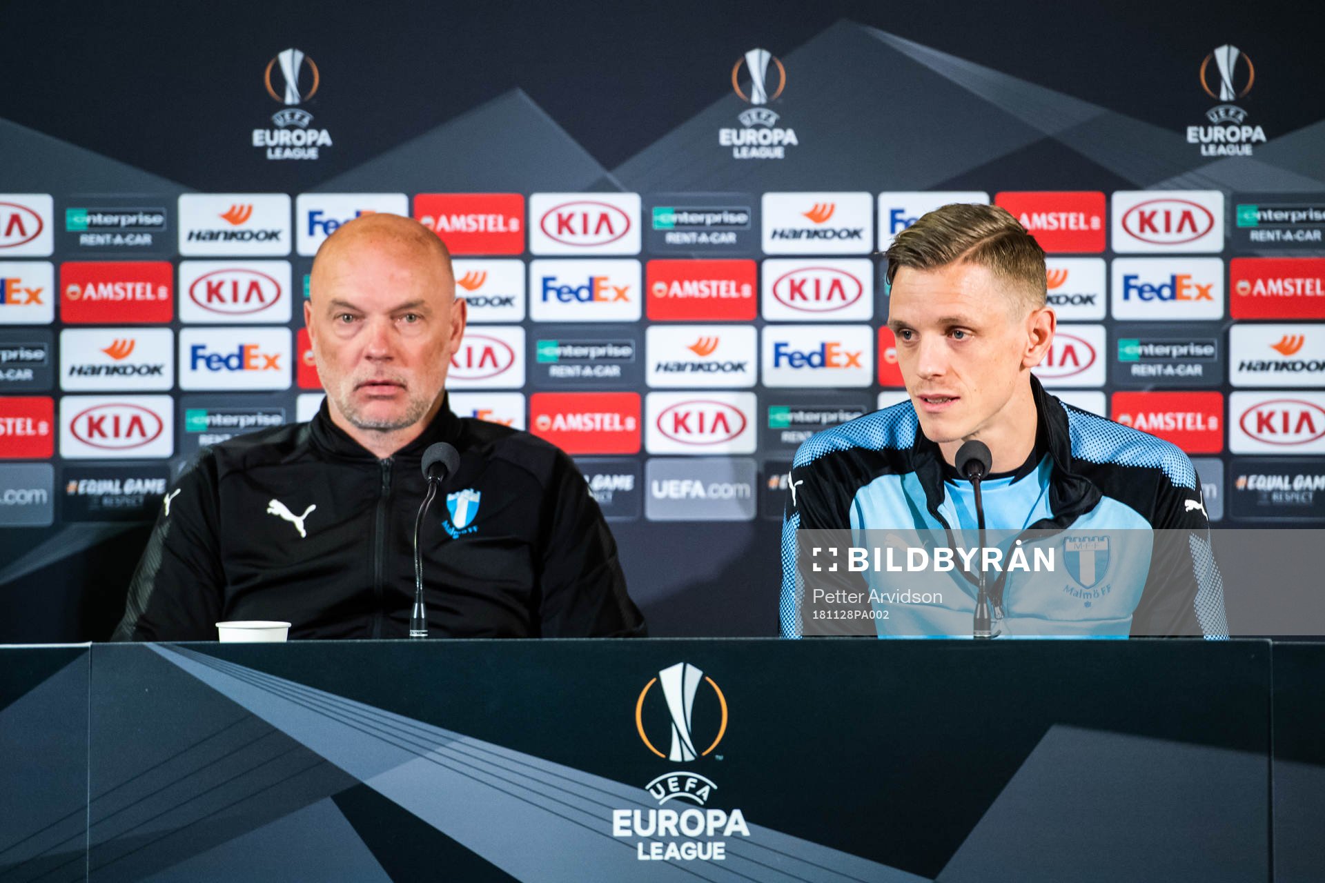 Head Coach Uwe Rösler and Sören Rieks of Malmö FF