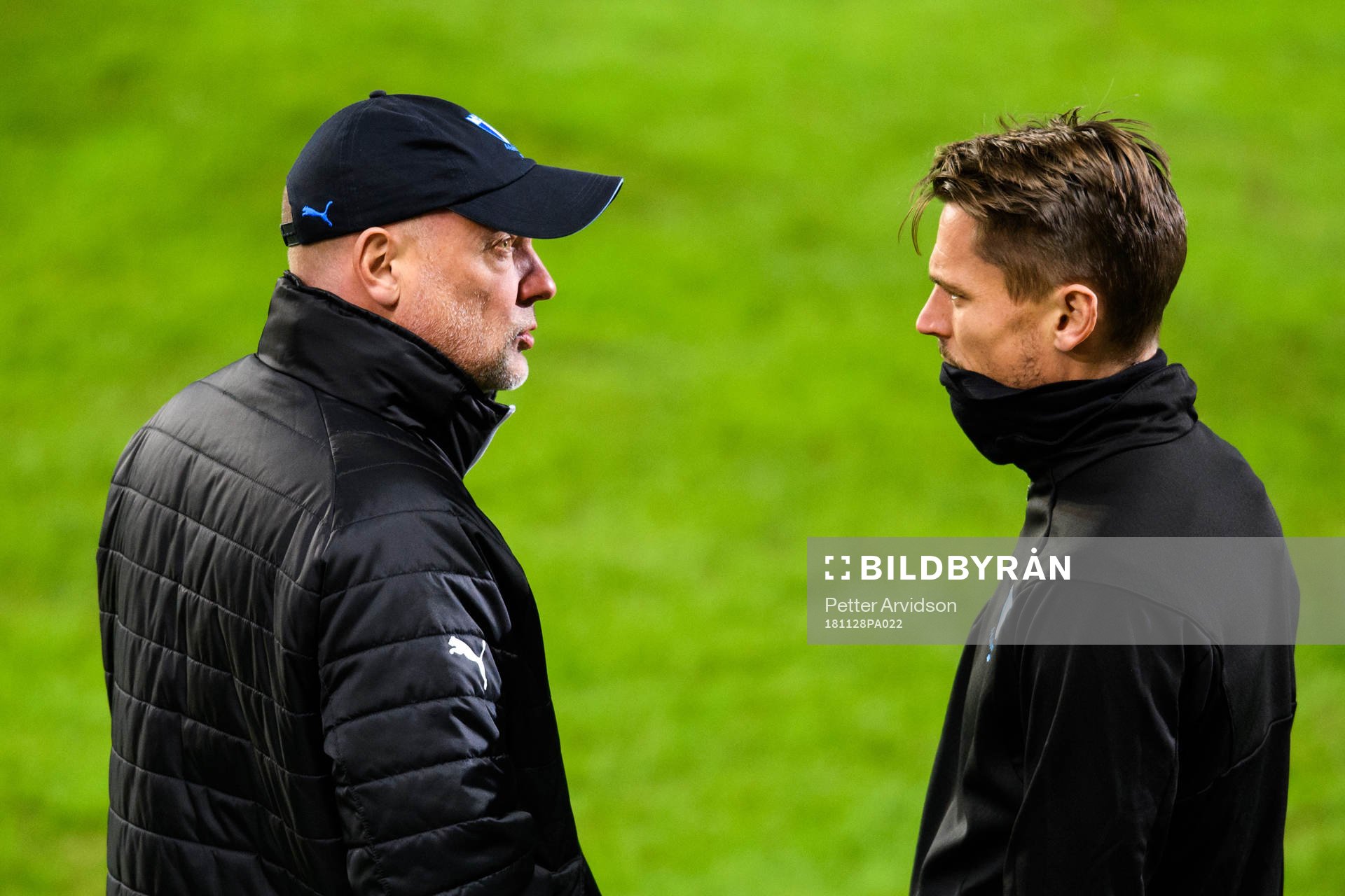Head coach Uwe Rösler and Markus Rosenberg of Malmö FF