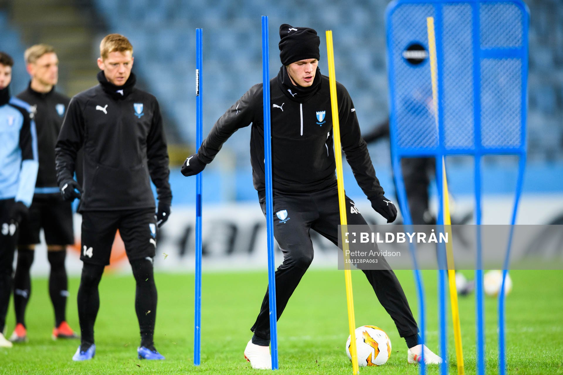 Hugo Andersson of Malmö FF during a training session ahead of the Europa league match between Malmö FF and Genk on November 28, 2018 in Malmö.