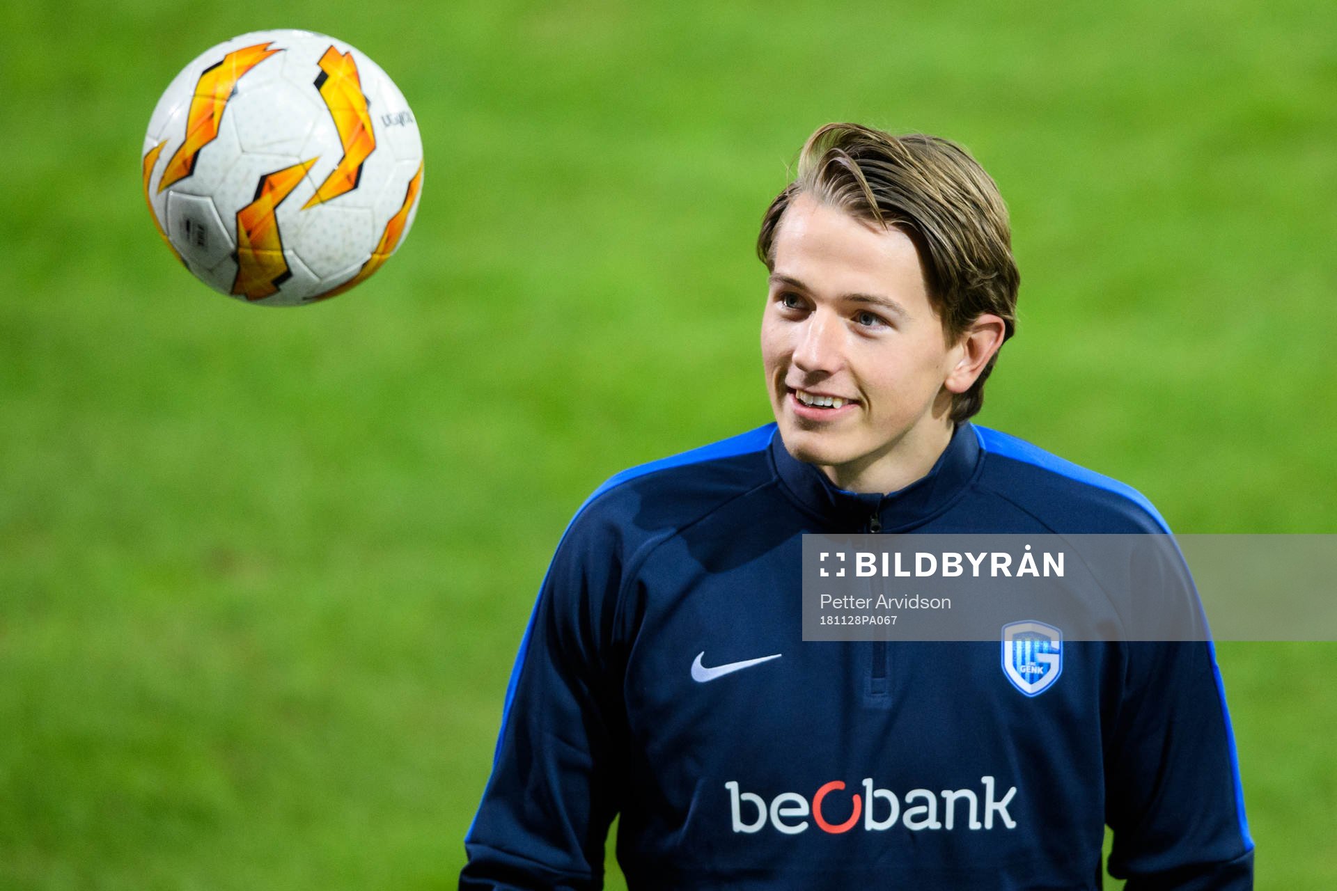 Sander Berge of Genk during a training session ahead of the Europa league match between Malmö FF and Genk on November 28, 2018 in Malmö.