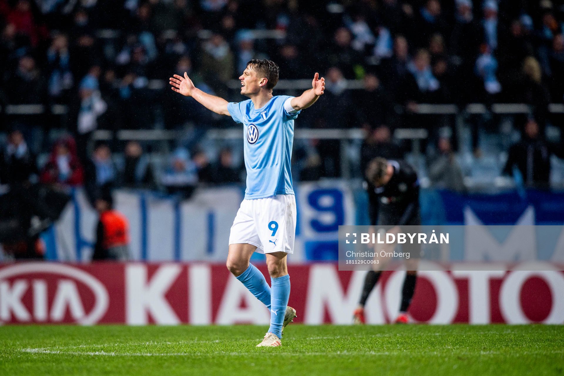 Markus Rosenberg of Malmö FF celebrates during the Europa league match between Malmö FF and Genk on November 29, 2018 in Malmö.