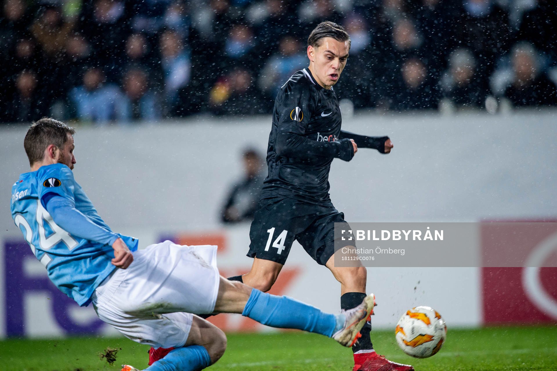 Lasse Nielsen of Malmö FF and Leandro Trossard of Genk