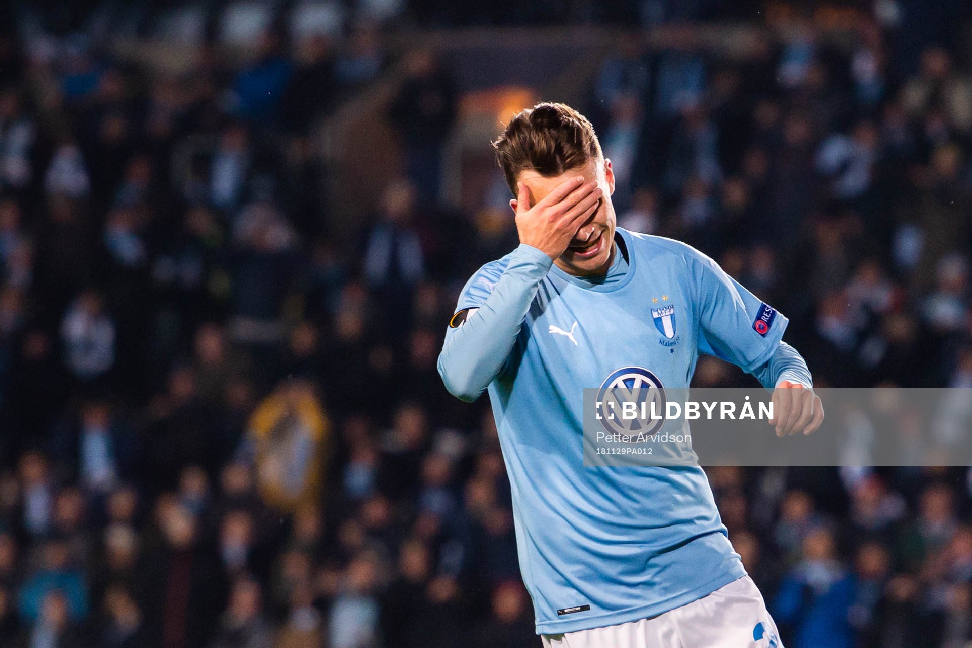 Andreas Vindheim of Malmö FF looks dejected