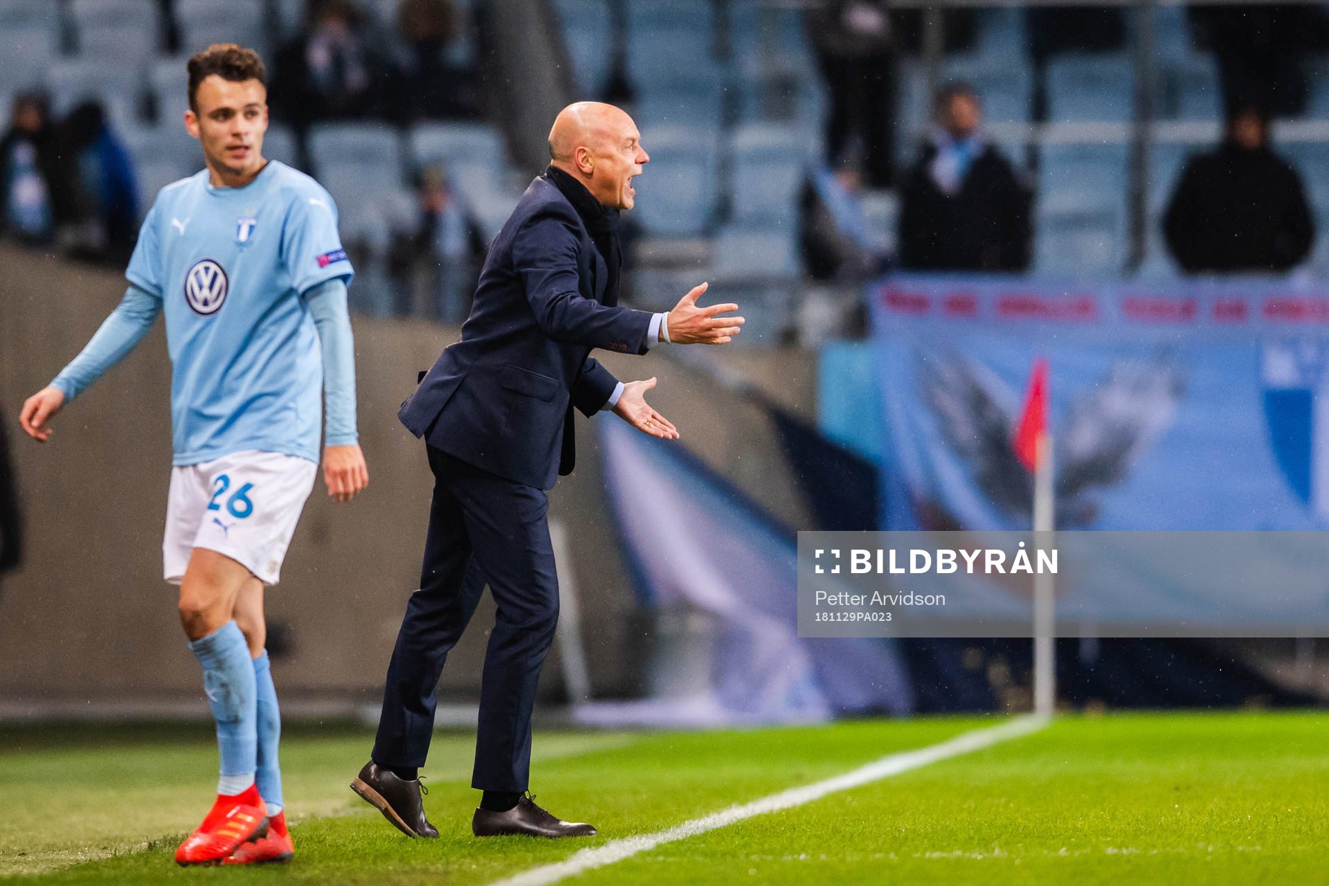 Andreas Vindheim and head coach Uwe Rösler of Malmö FF
