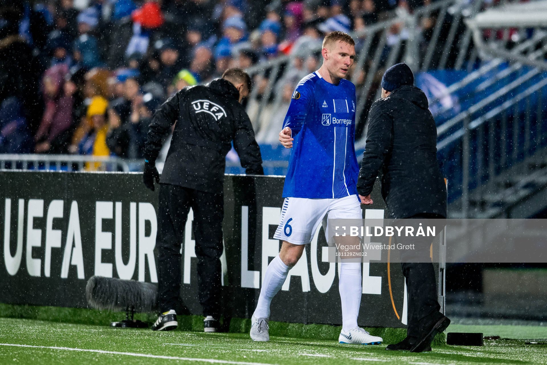 Joonas Tamm of Sarpsborg 08 is substituted by Geir Bakke,
