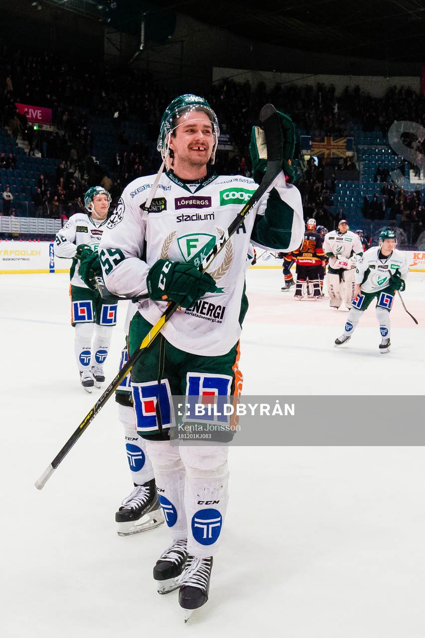 Färjestads Linus Johansson jublar