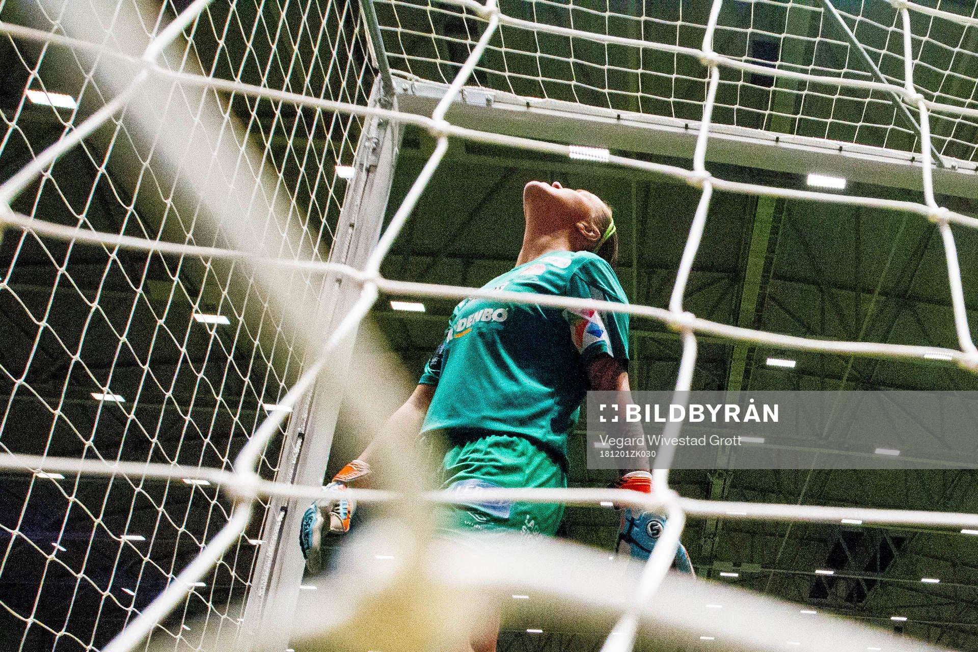 Goalkeeper Nora Gjøen of Sandviken looks dejected