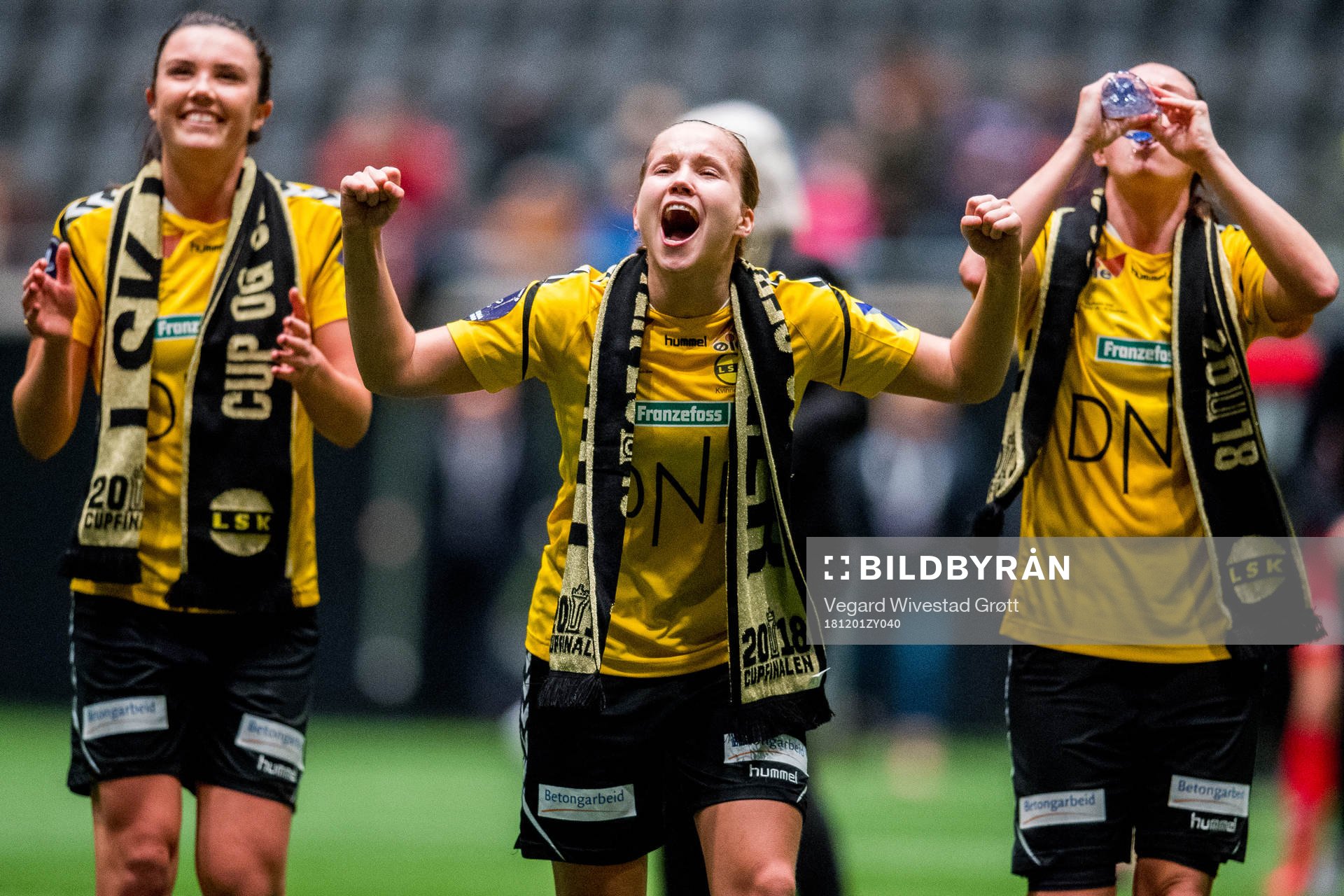Guro Reiten of LSK Kvinner celebrates