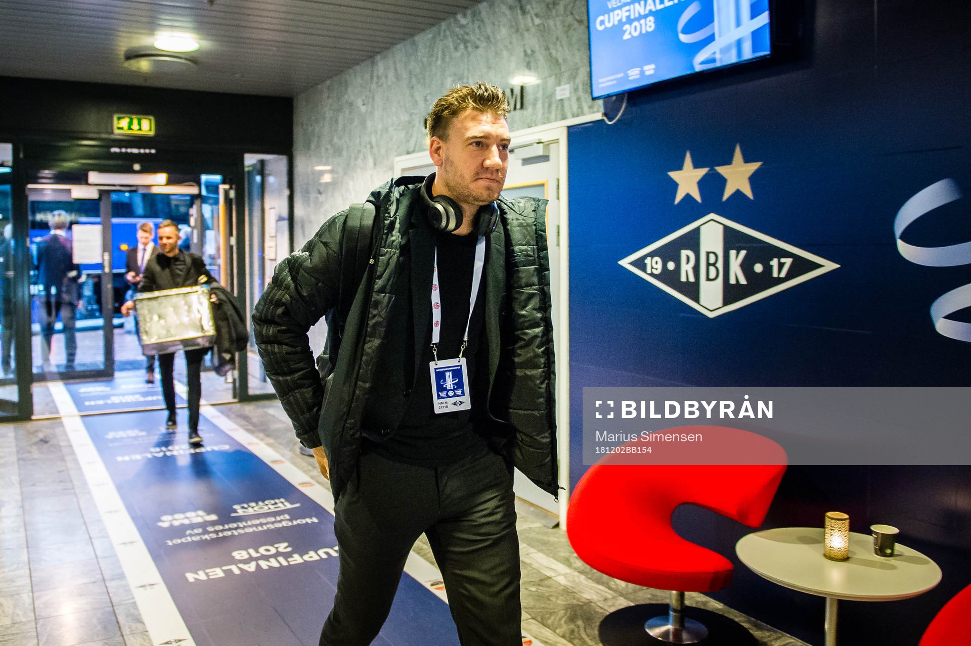 Nicklas Bendtner of Rosenborg arrives
