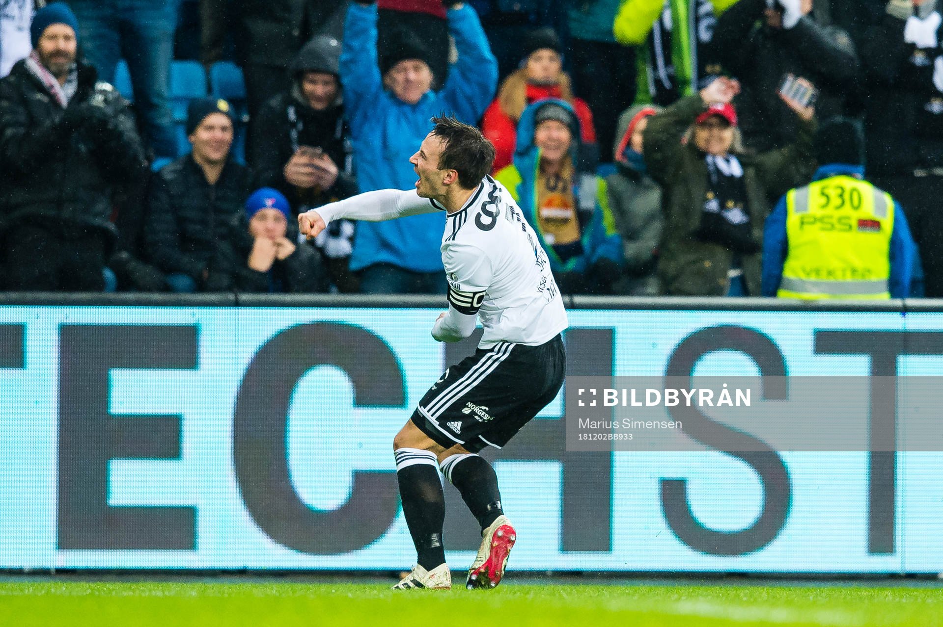 Mike Lindemann Jensen of Rosenborg celebrates the 1-1 goal