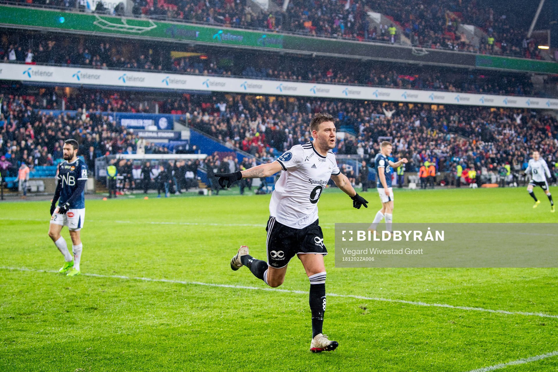 Nicklas Bendtner of Rosenborg celebrates