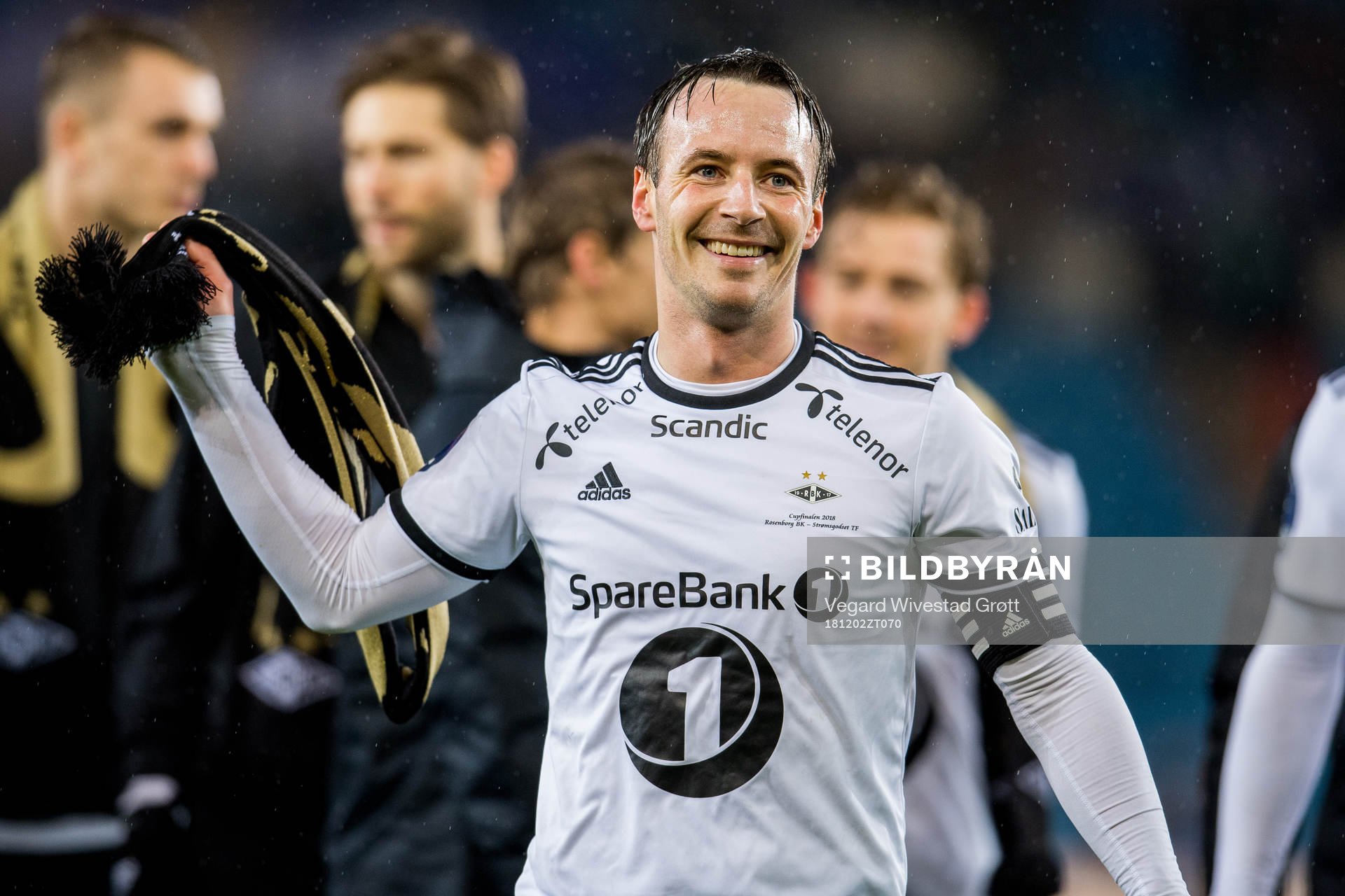 Mike Jensen of Rosenborg celebrates