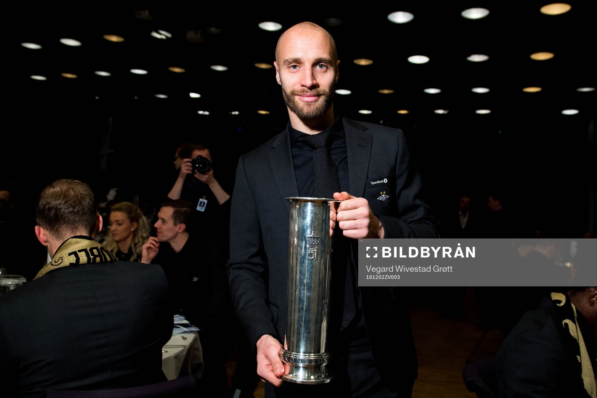 Tore Reginiussen of Rosenborg poses with the trophy