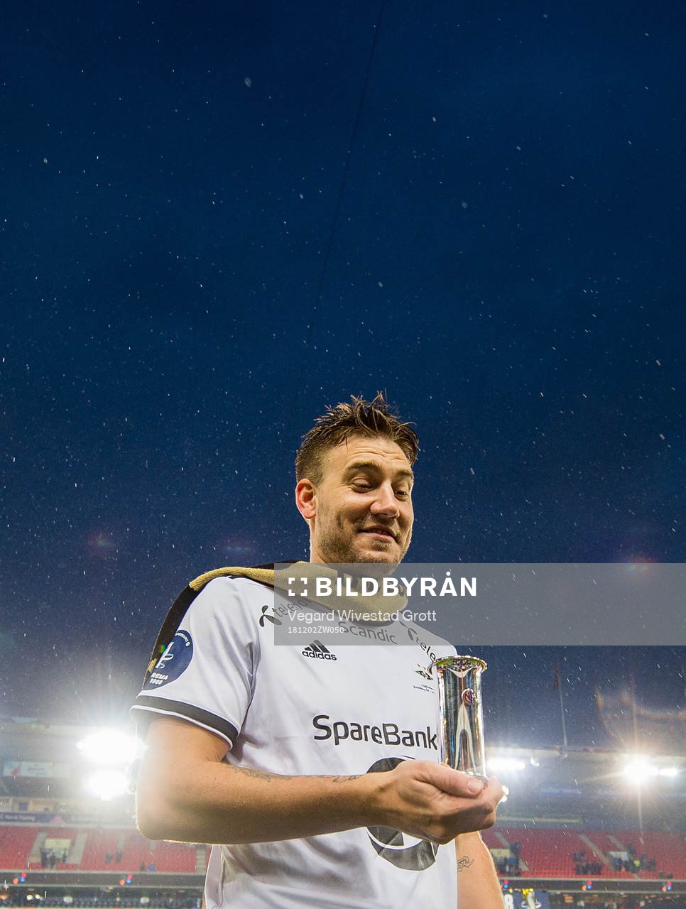 Nicklas Bendtner of Rosenborg celebrates