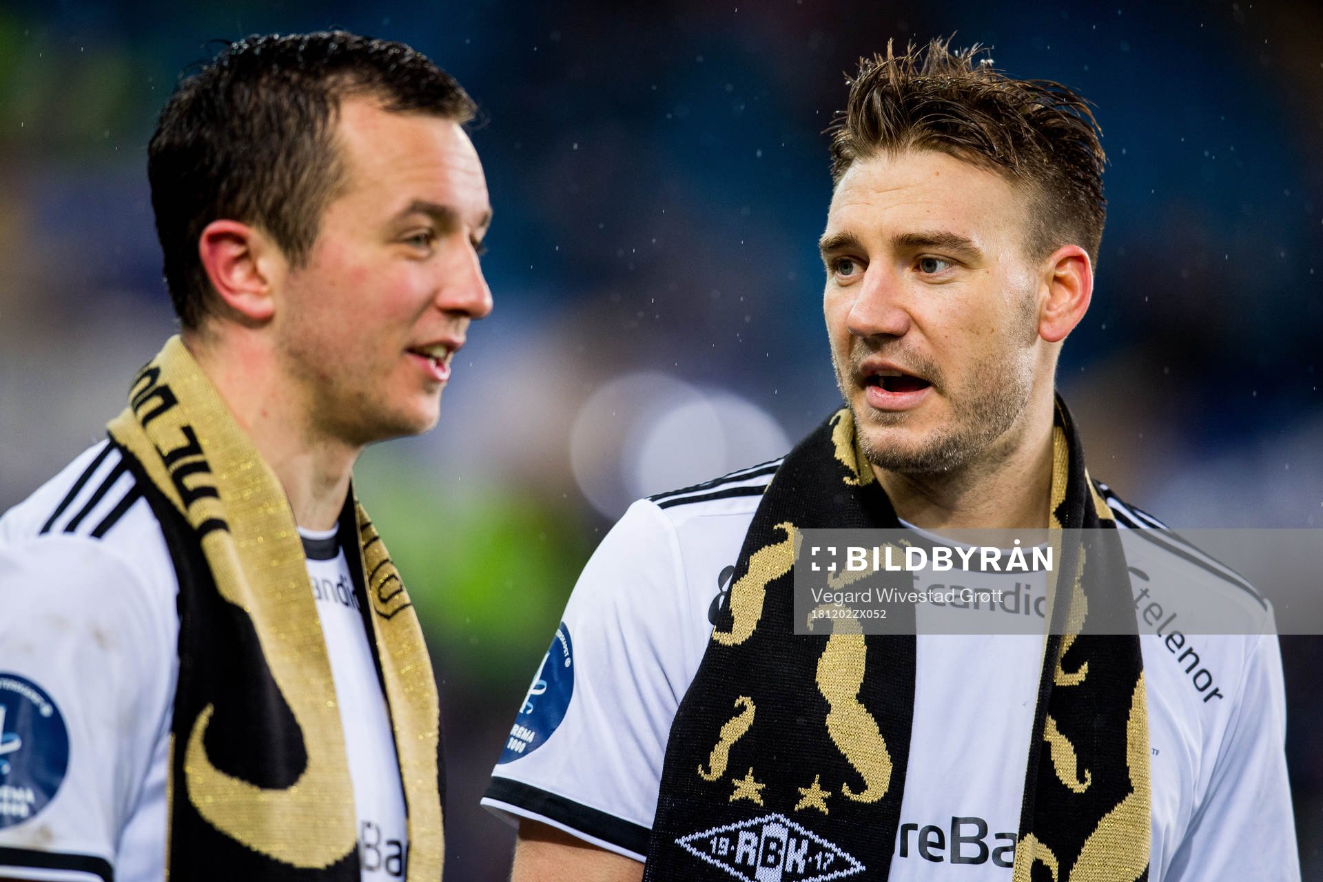 Even Hovland and Nicklas Bendtner of Rosenborg