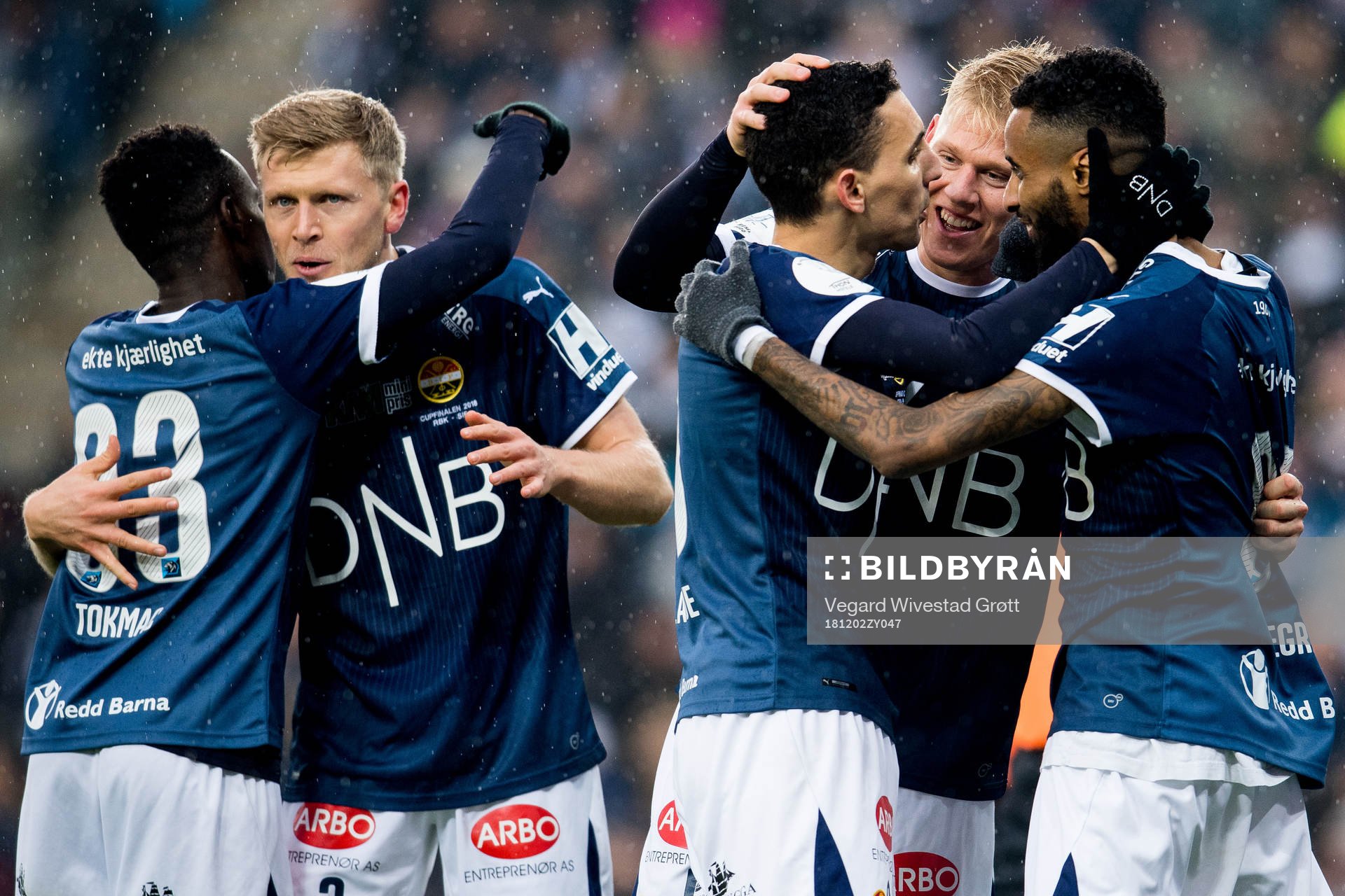 Mustafa Mos Abdellaoue of Strømsgodset celebrates with