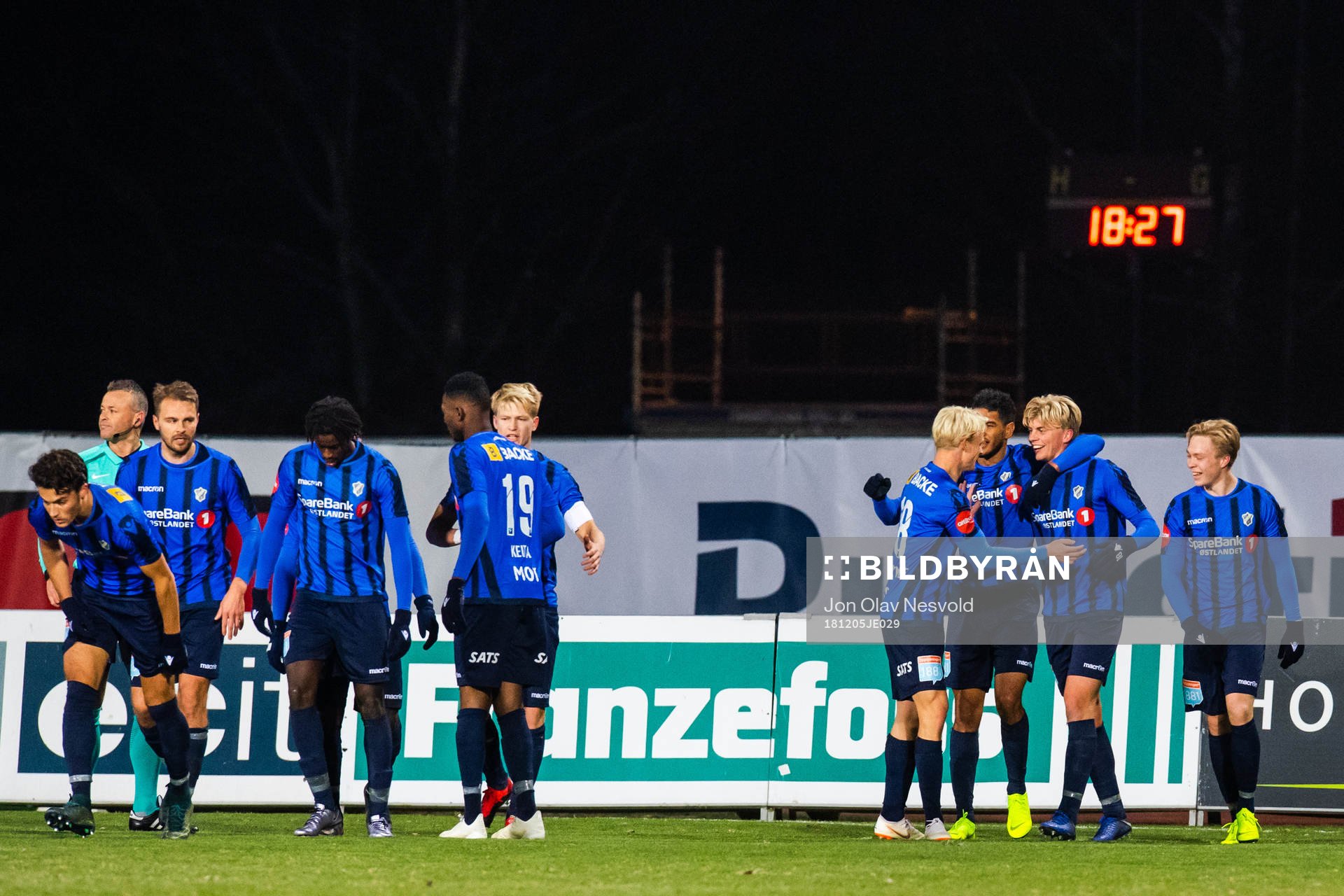Tobias Børkeeiet of Stabæk celebrates with teammates