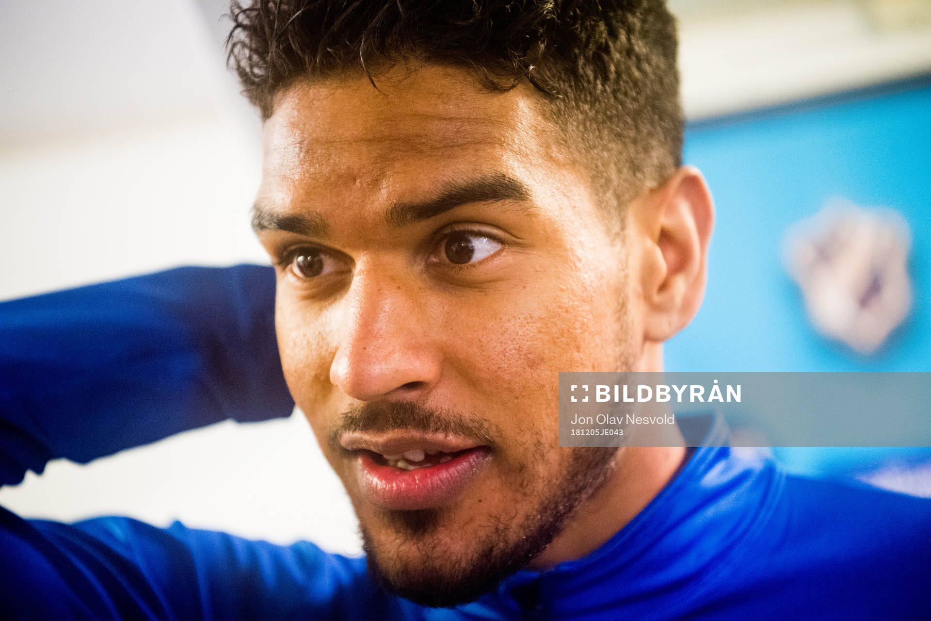 Ohi Omoijuanfo of Stabæk after the playoff match between Stabæk and Aalesund on December 5, 2018 in Bekkestua.