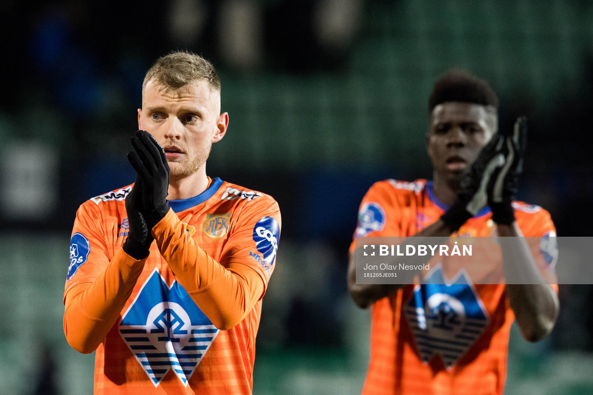 Adam Örn Arnarson and Pape Habib Gueye of Aalesund