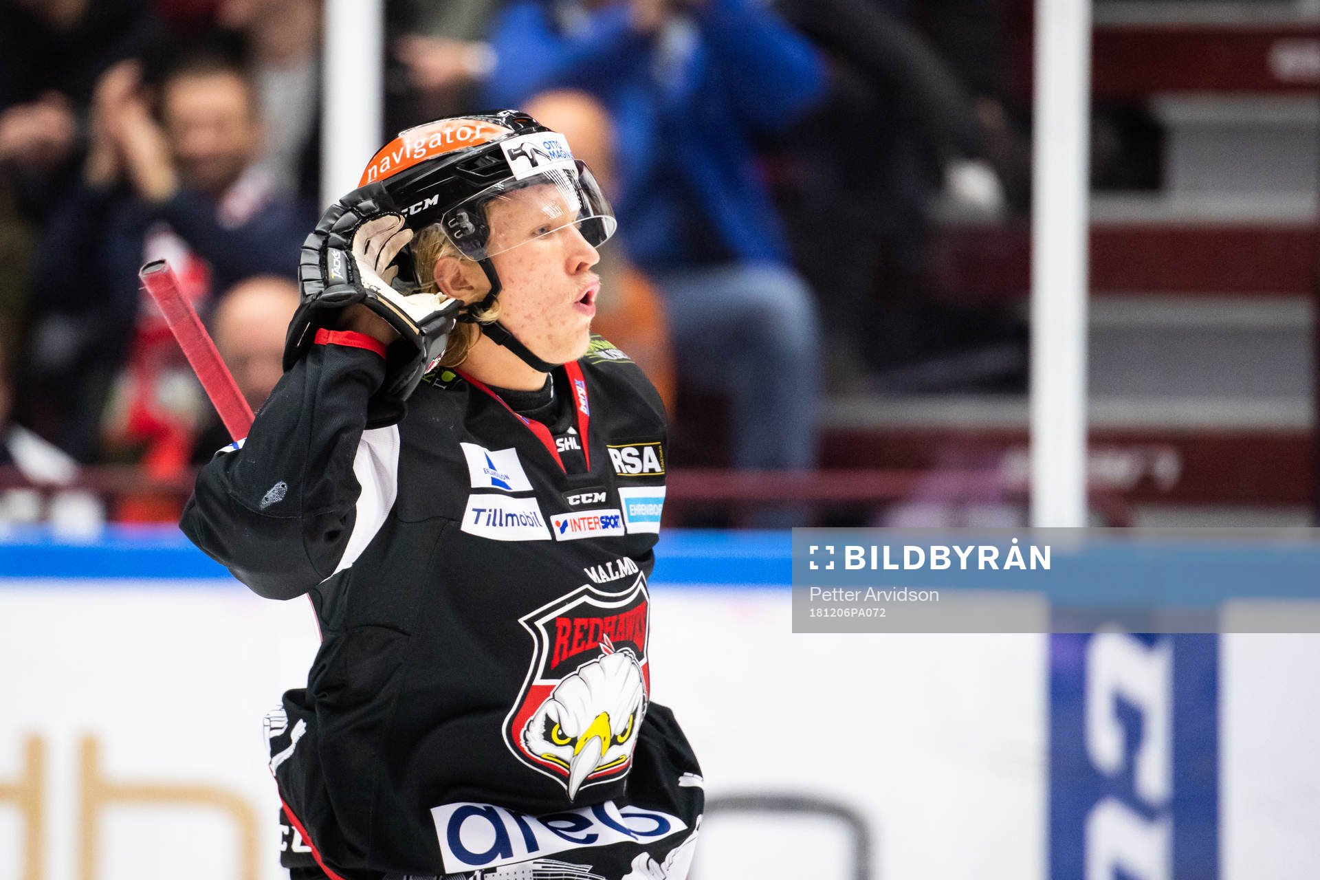 Malmö Redhawks Marcus Sylvegård jublar