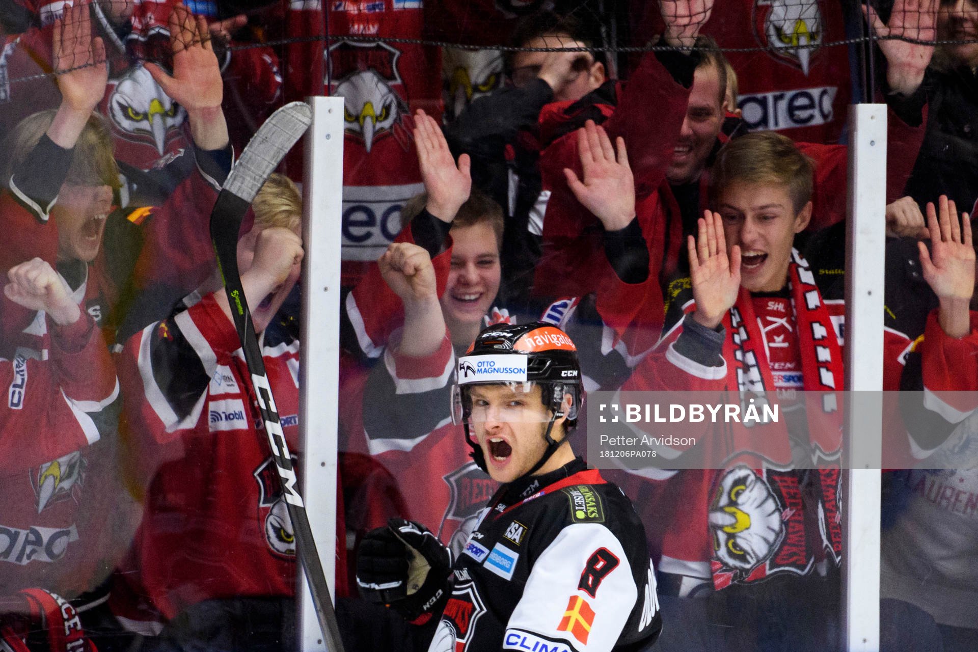 Malmö Redhawks Johan Olofsson jublar
