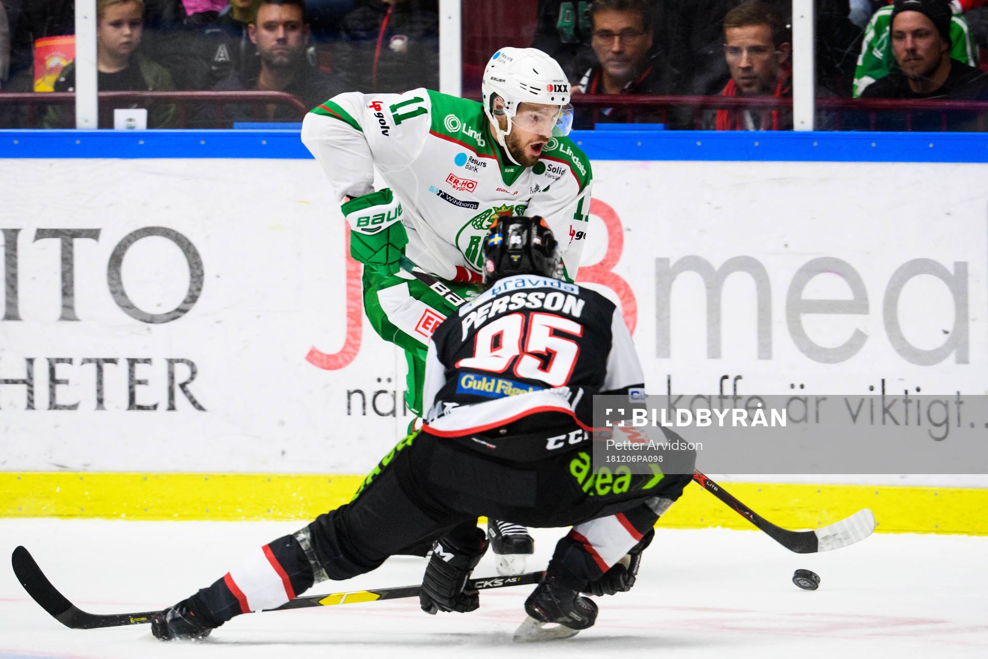 Rögles Mattias Sjögren och Malmö Redhawks Carl Persson