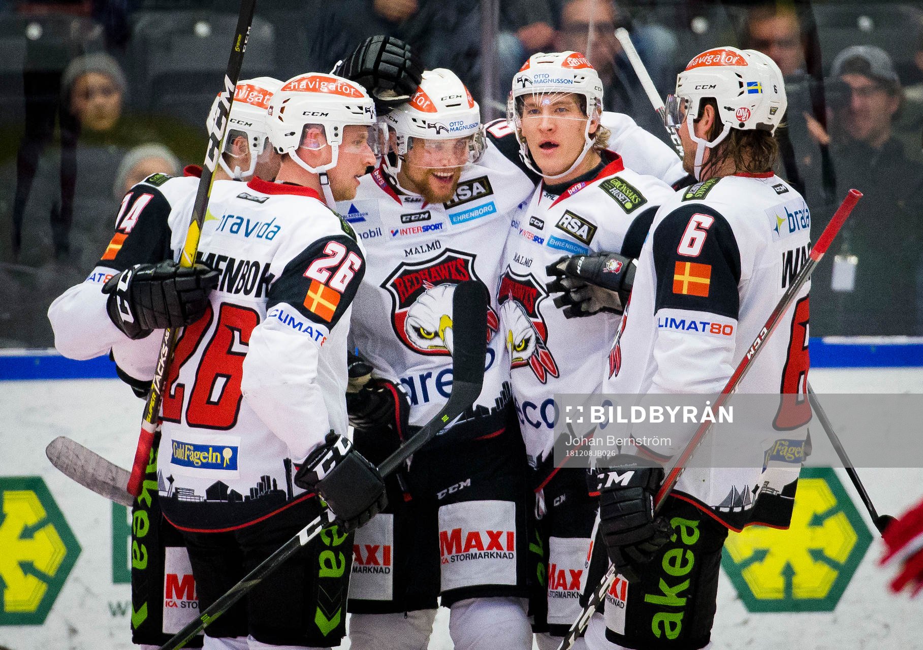 Malmö Redhawks Max Görtz gör 0-1 och jublar