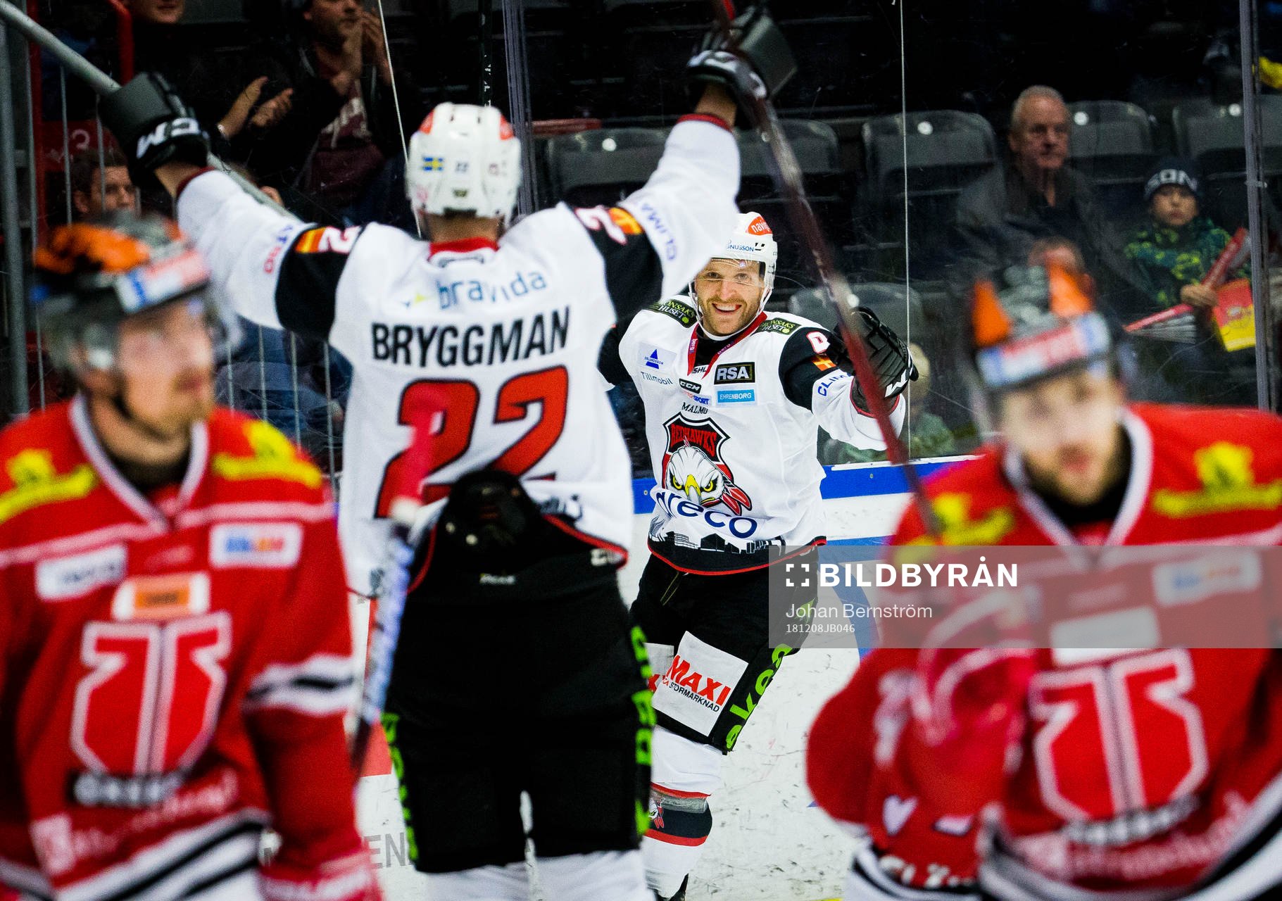 Malmö Redhawks Frederik Storm gör 0-2 och jublar