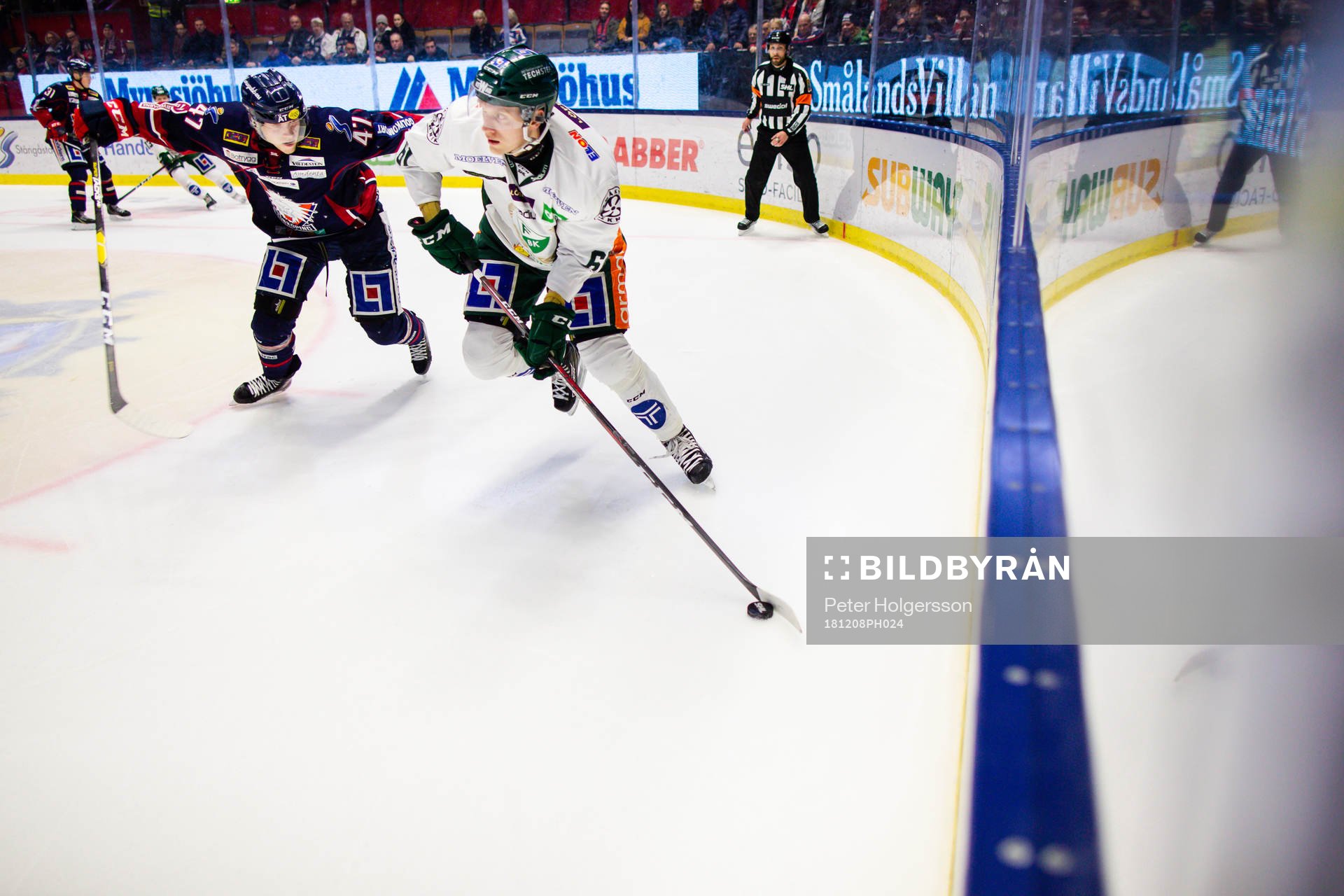 Linköpings Anton Karlsson och Färjestads Johan Ryno