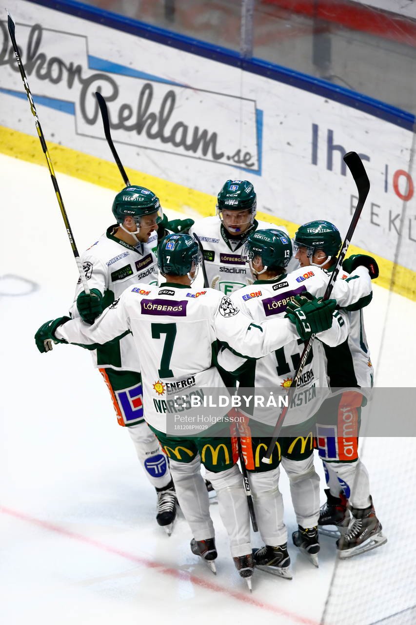 Färjestads spelare jublar