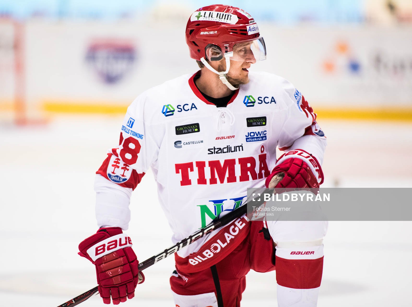 Timrås David Printz innan ishockeymatchen i SHL mellan