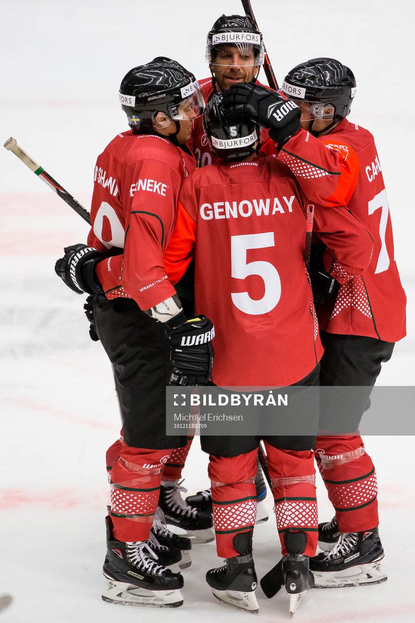 Chay Genoway celebrates scoring 3-1