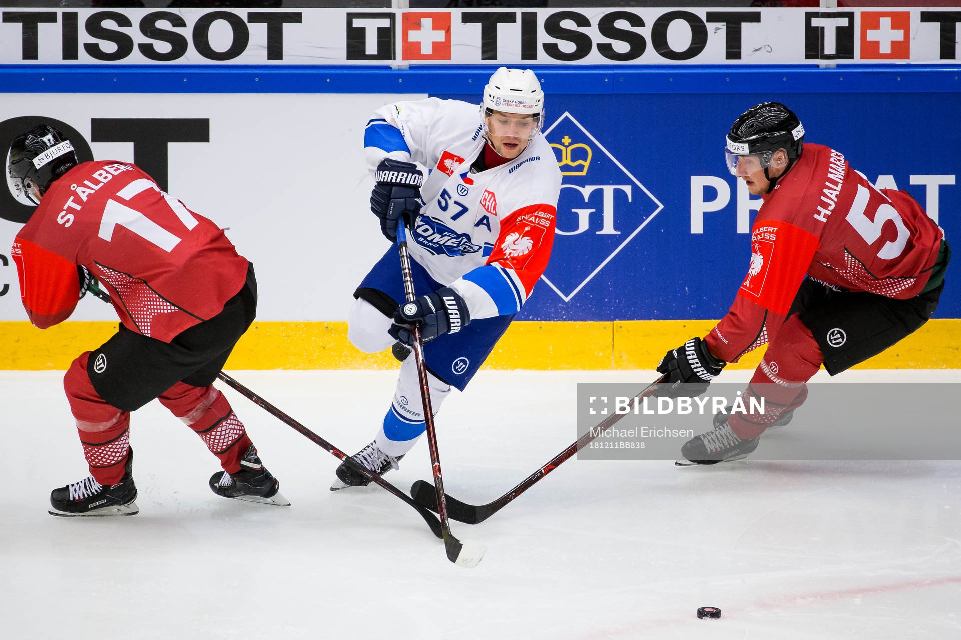 Jan Hruska of Kometa Brnos and Sebastian Stålberg and
